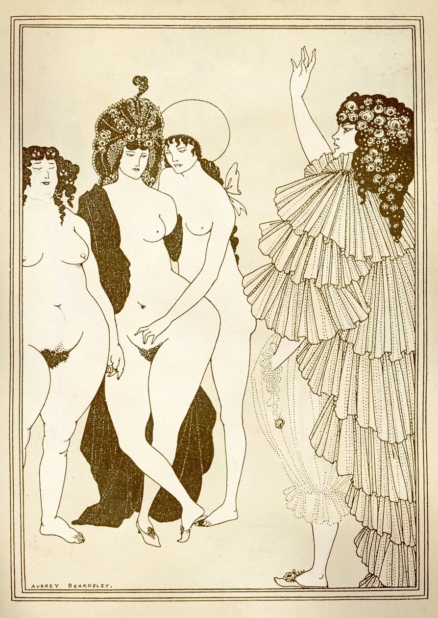 Aubrey BEARDSLEY (1872-1898) illustrasjon for "Lysistrata" (411 f.Kr.) av Aristophanes av Aubrey Beardsley