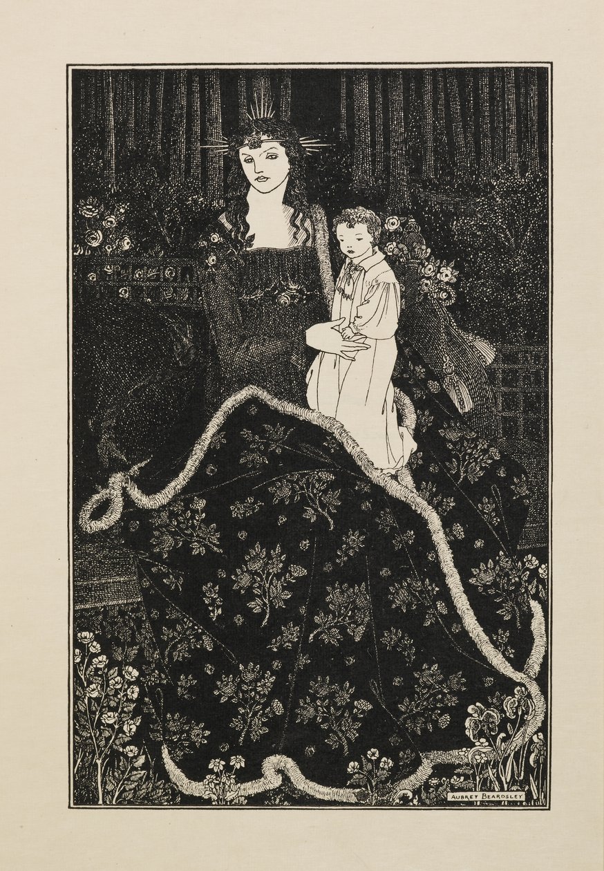 Julekort, fra en bok med femti tegninger av Aubrey Beardsley