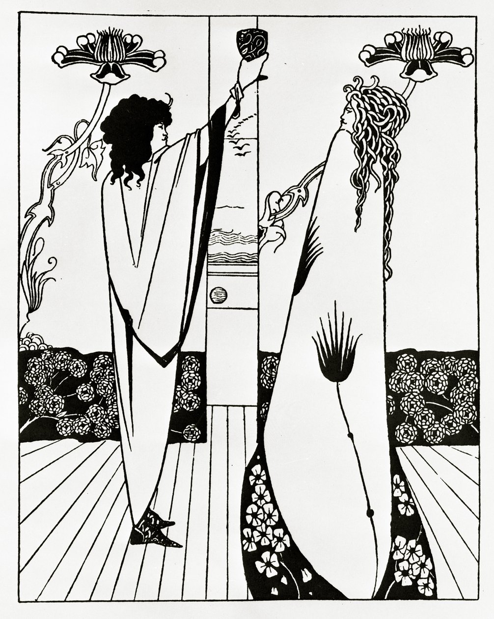 Hvordan Tristan drakk kjærlighetsdrikken, ca. 1894 av Aubrey Beardsley