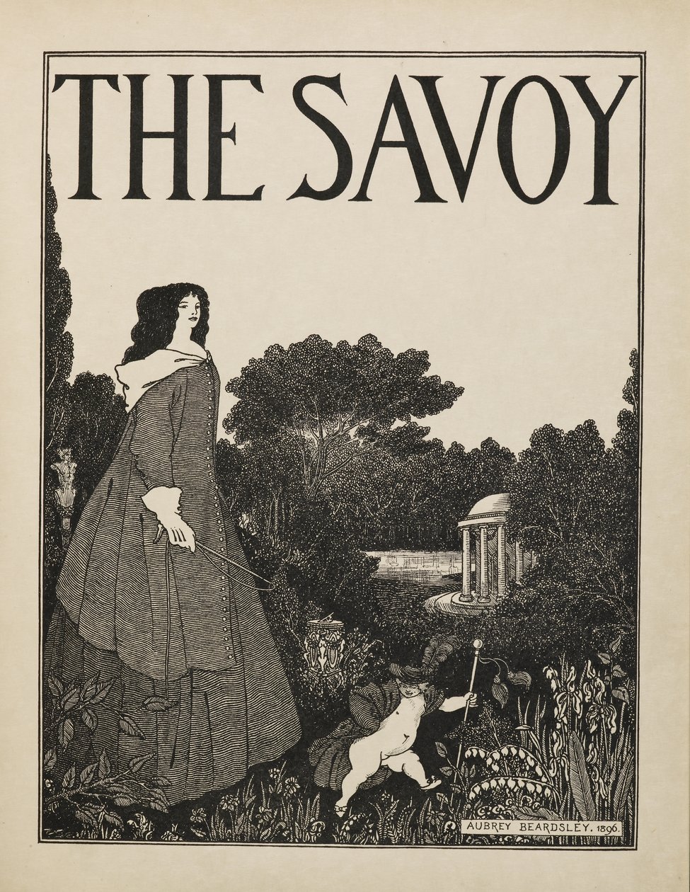 Omslagsdesign for nr. 1 av "The Savoy" fra en bok med femti tegninger av Aubrey Beardsley