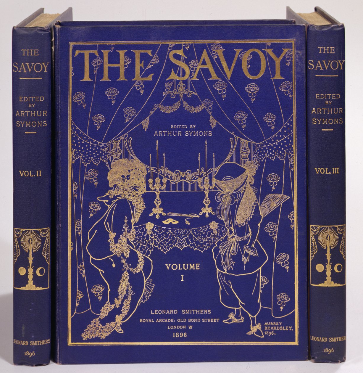 Omslagsdesign for The Savoy, bind I-III, redigert av Arthur Symons, utgitt av Leonard Smithers 1896 av Aubrey Beardsley