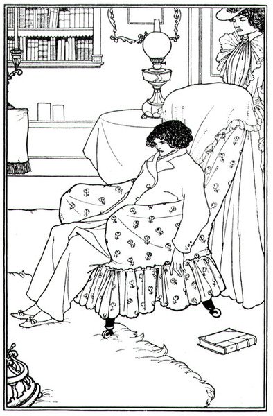 Frontispice til An Evil Motherhood, pub. av Elkin Mathews og Walt Ruding av Aubrey Beardsley