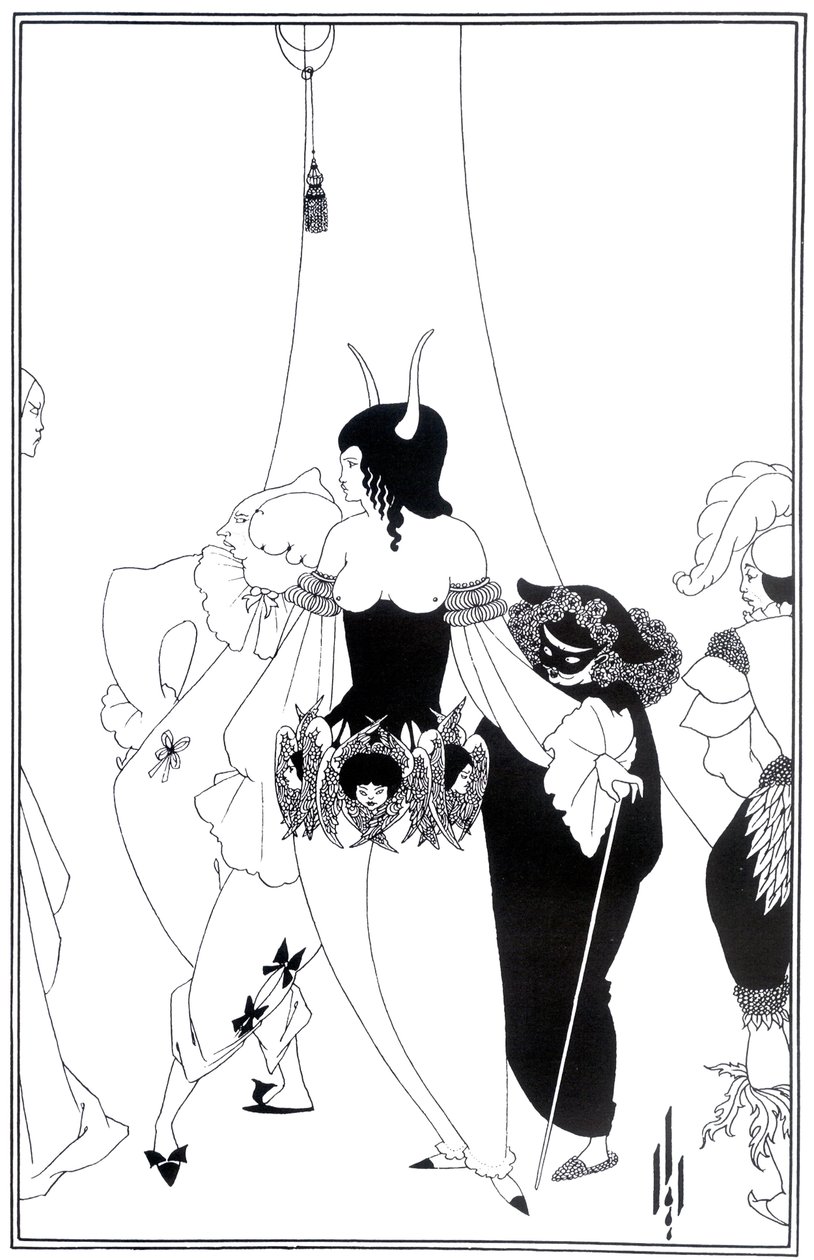 Illustrasjon for The Masque of the Red Death av Edgar Allan Poe, 1895 av Aubrey Beardsley
