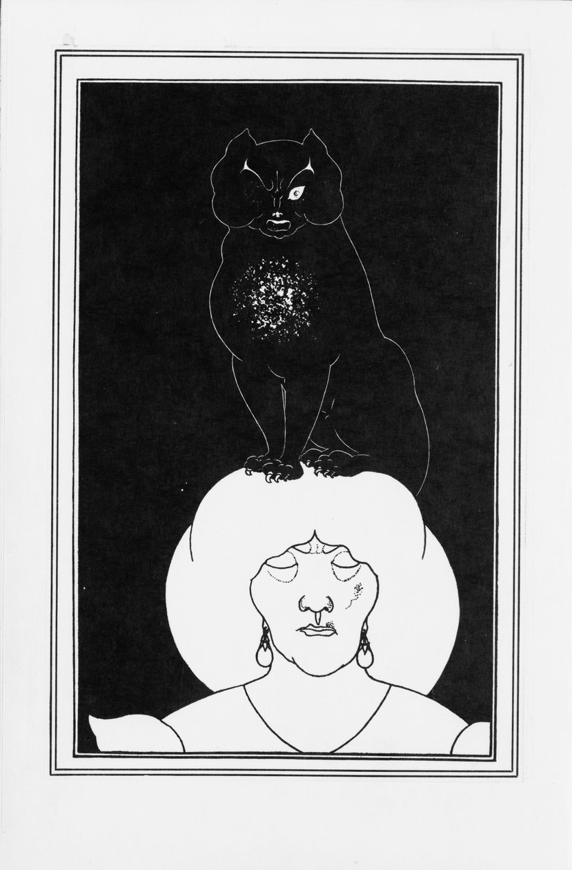 Illustrasjon til historien Den svarte katten av Edgar Allan Poe, 1894-1895 av Aubrey Beardsley