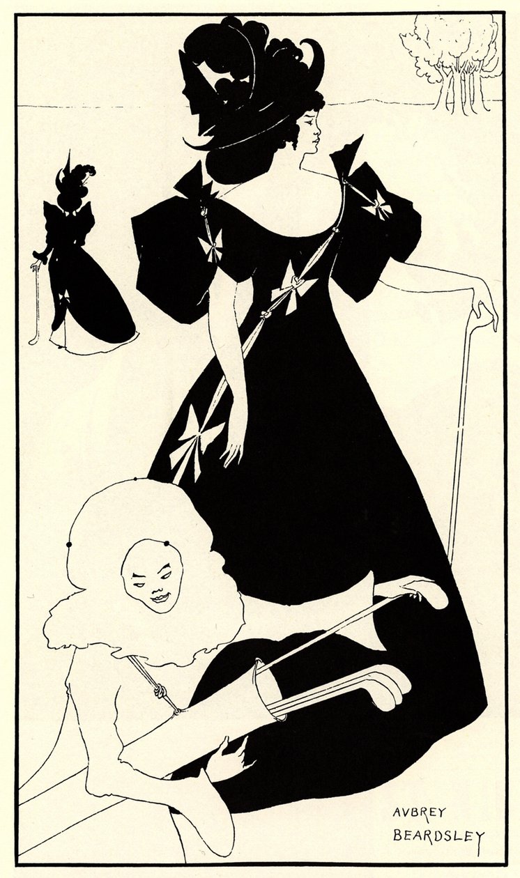Invitasjonskort for åpningen av golfklubben, 1894 av Aubrey Beardsley