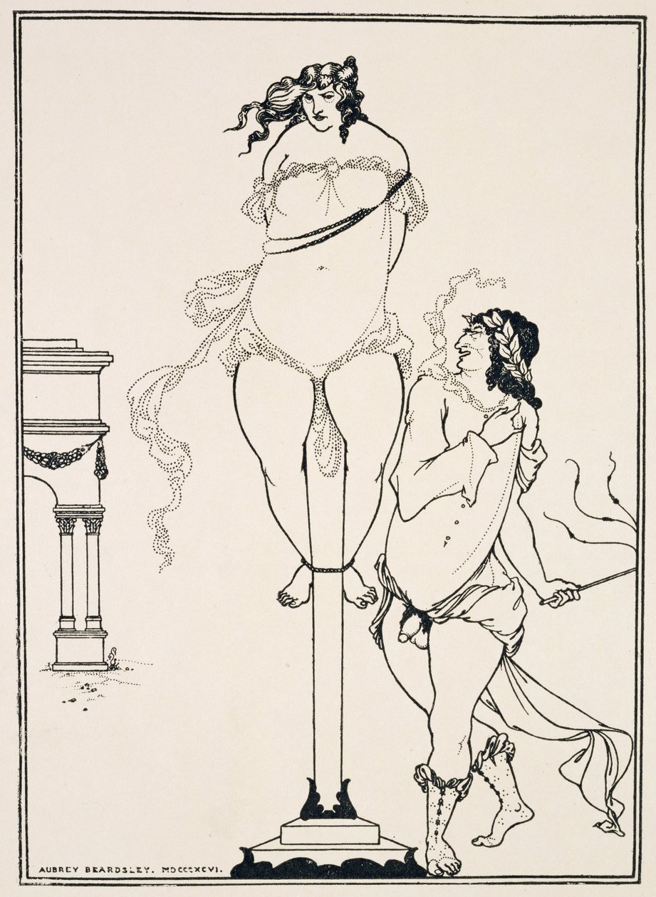 Juvenalsk piskingskvinne, 1896 (gravering) av Aubrey Beardsley