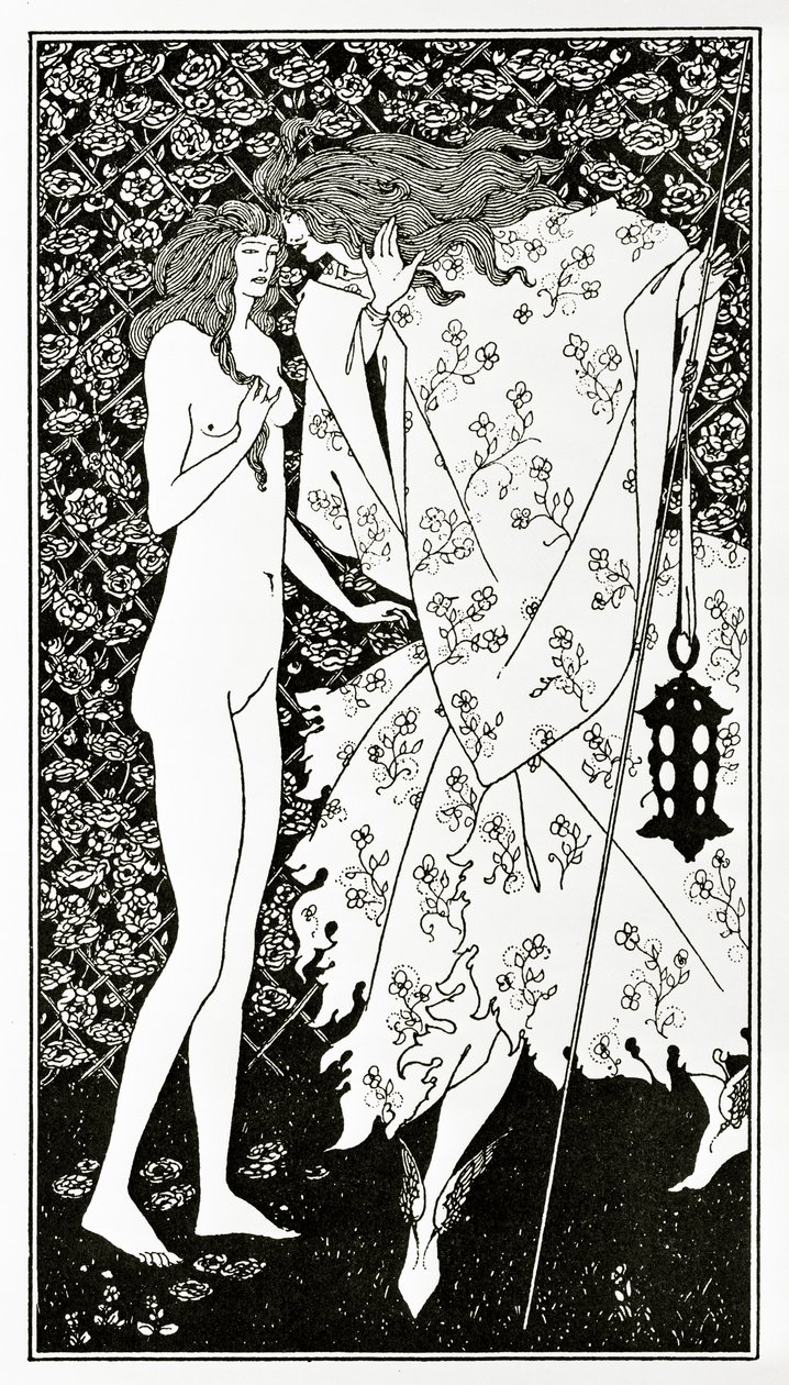 Den mystiske rosehagen, ca. 1894 av Aubrey Beardsley