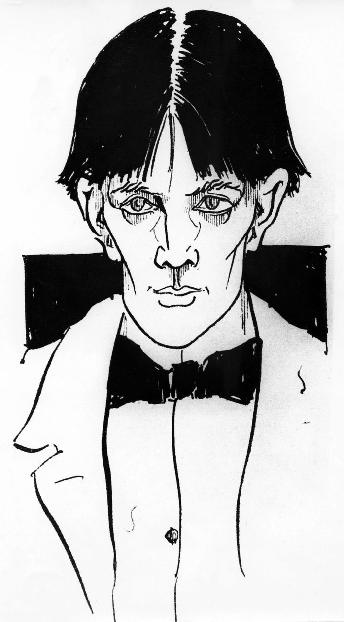 Self portrait by Aubrey Vincent Beardsley (1872-1898) English illustrator and writer av Aubrey Beardsley