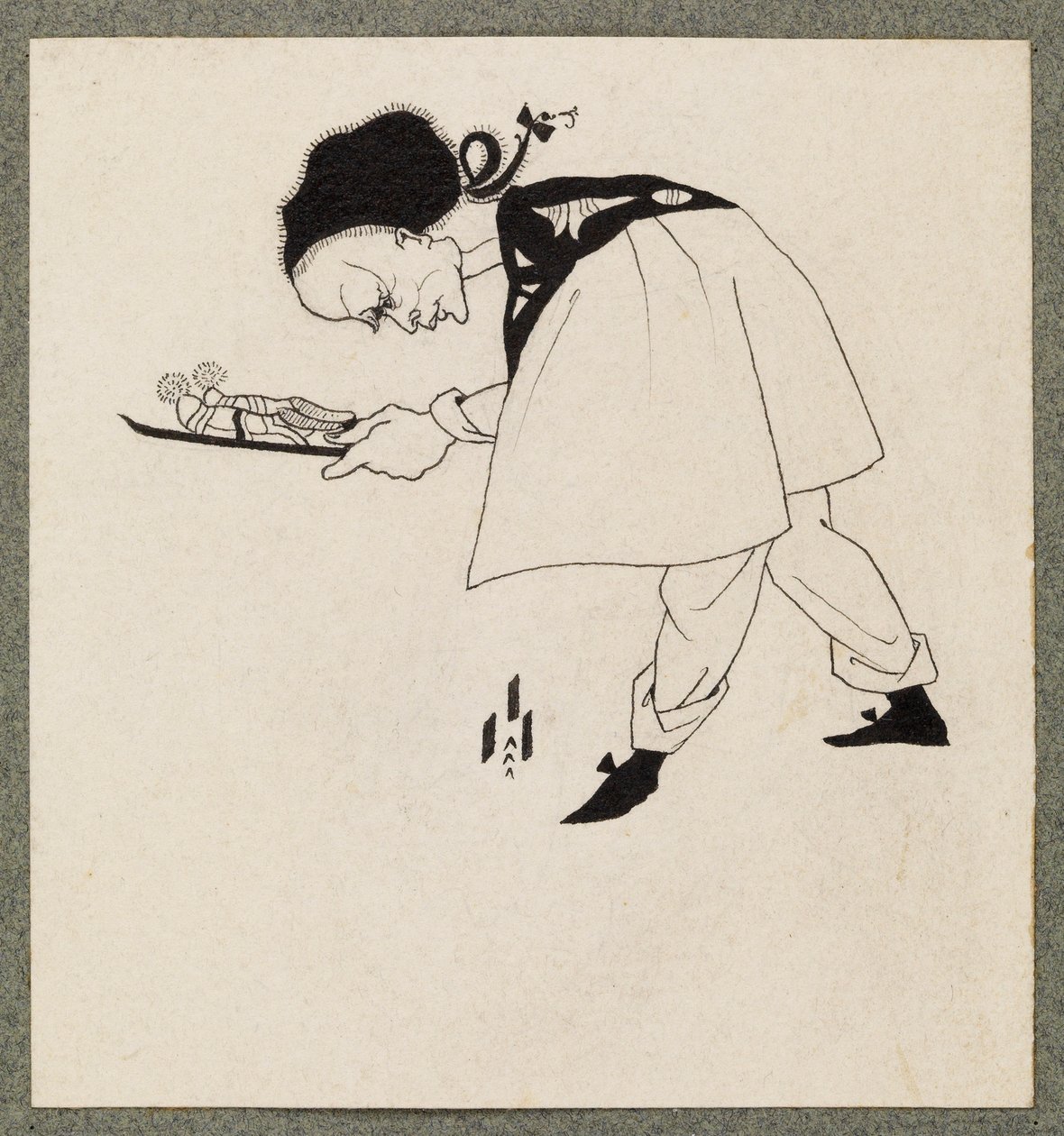Tjener som bærer tøfler, 1893 av Aubrey Beardsley