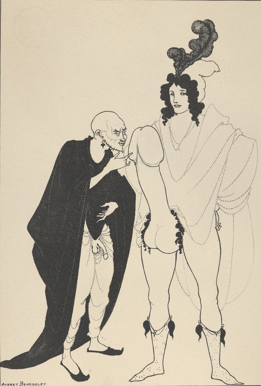 The Examination of the Herald, for The Lysistrata of Aristophanes, ca. 1926. av Aubrey Beardsley