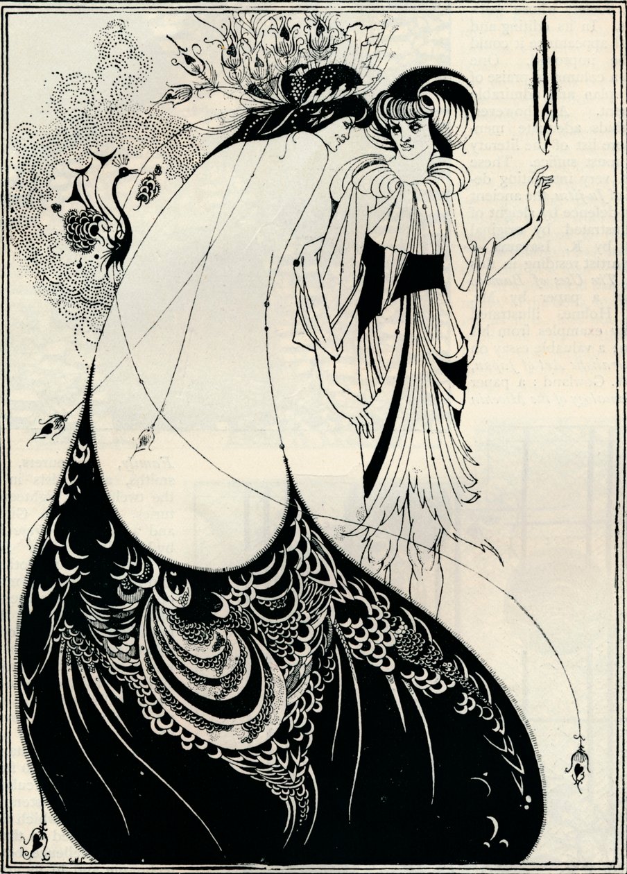 Påfugljenta, 1893 av Aubrey Beardsley