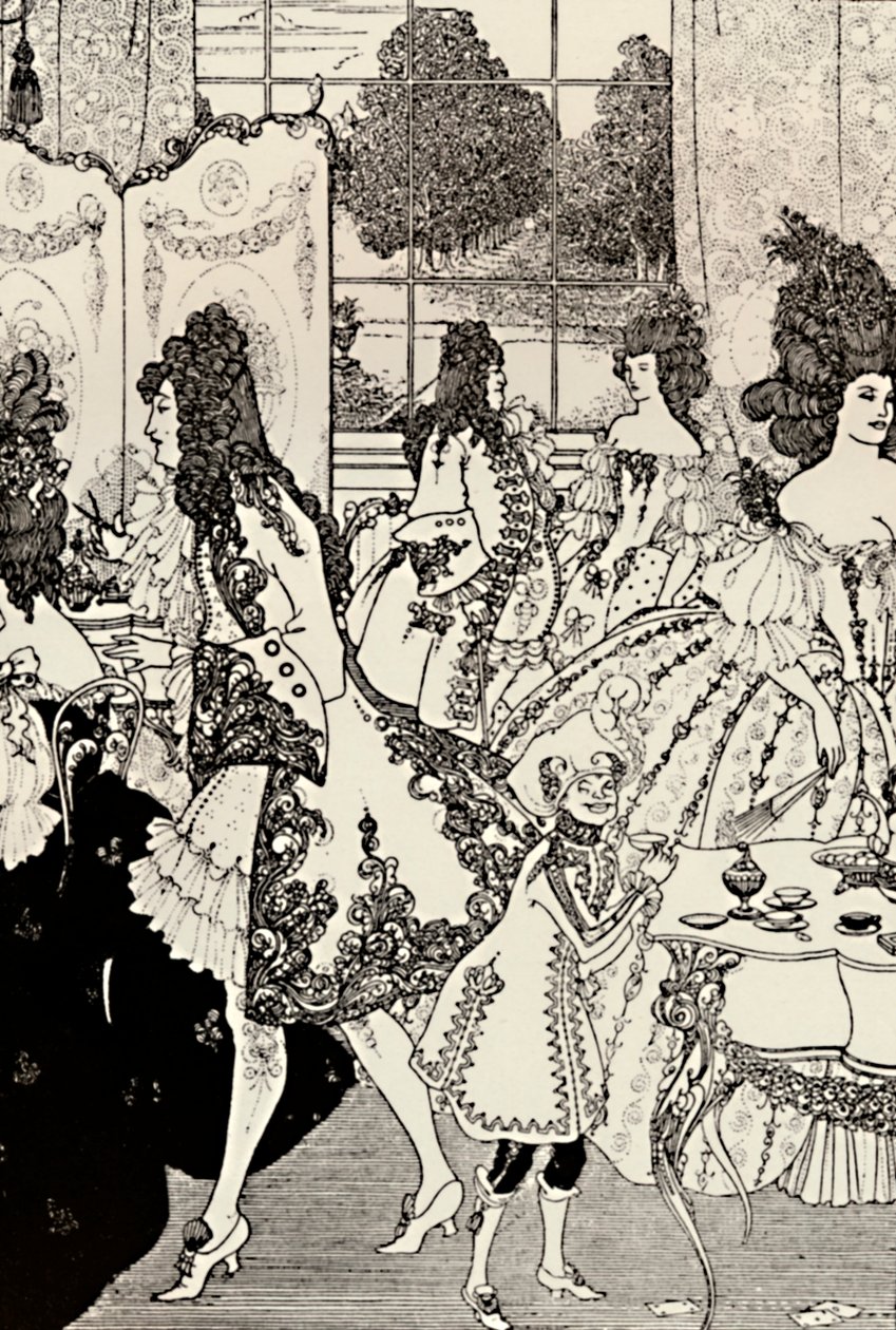 Låsens voldtekt. Alexander Pope. Pennetegning, 1896, 1923 av Aubrey Beardsley