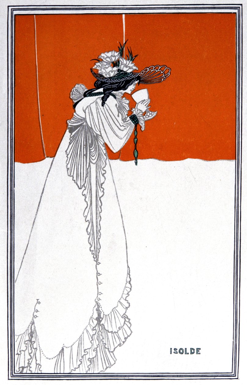 Yseult drikker Philtre, England, ca. 1900 av Aubrey Beardsley