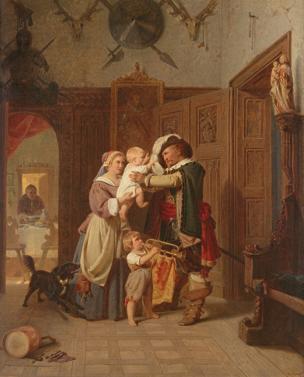 Kavalierens retur, 1855 av August Friedrich Siegert
