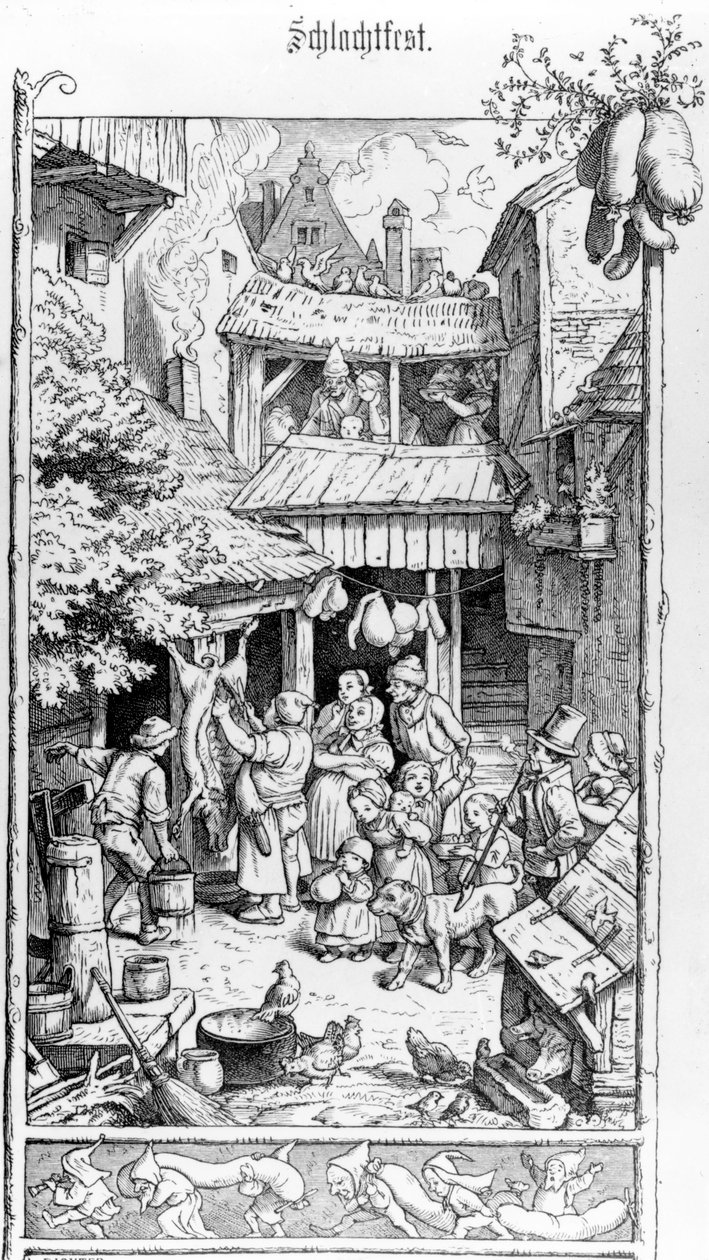 Tysk slaktefestival, gravert av Adrian Ludwig Richter, 1861 av August Gaber
