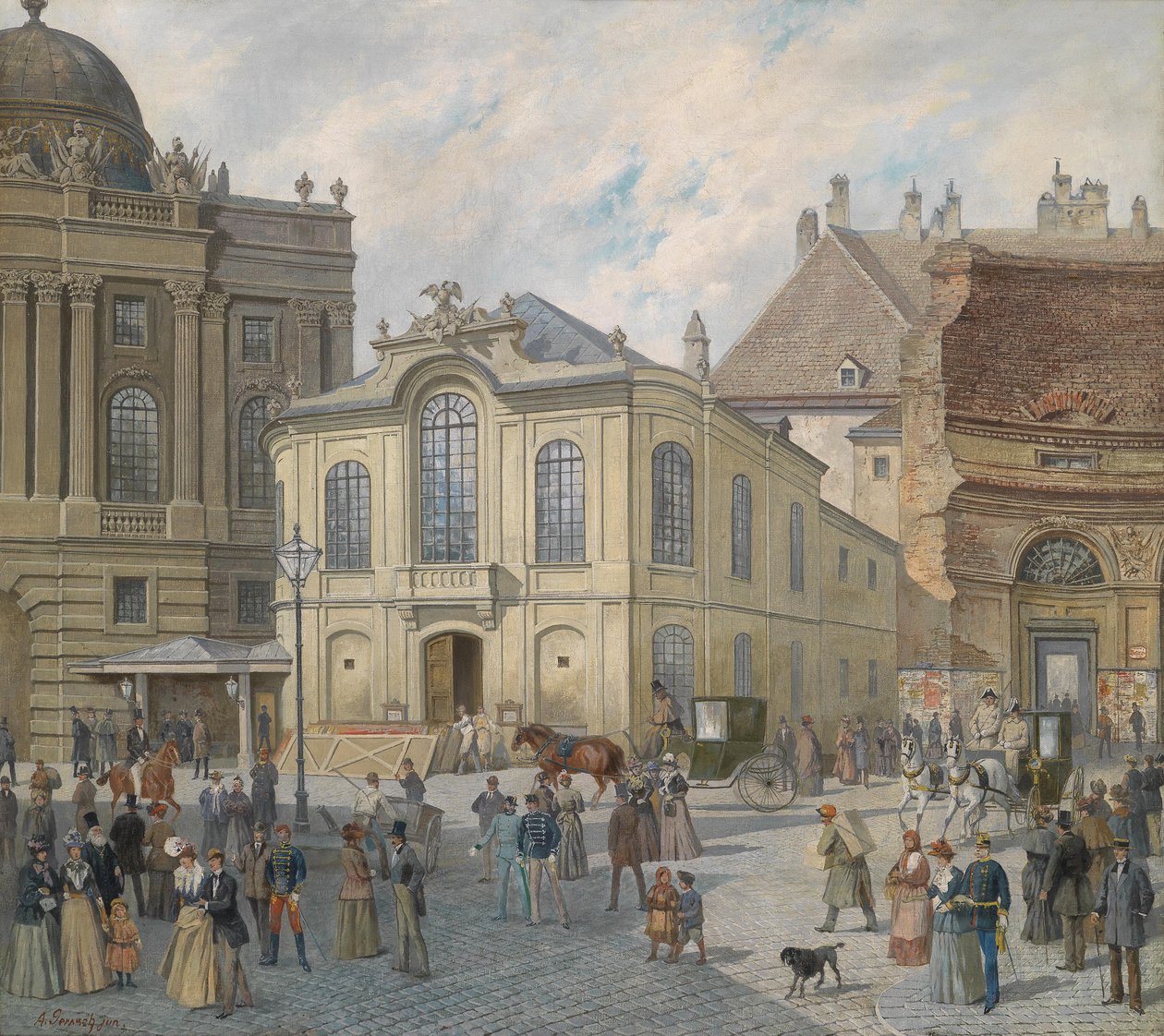 Wien, foran det gamle Burgtheater av August Gerasch