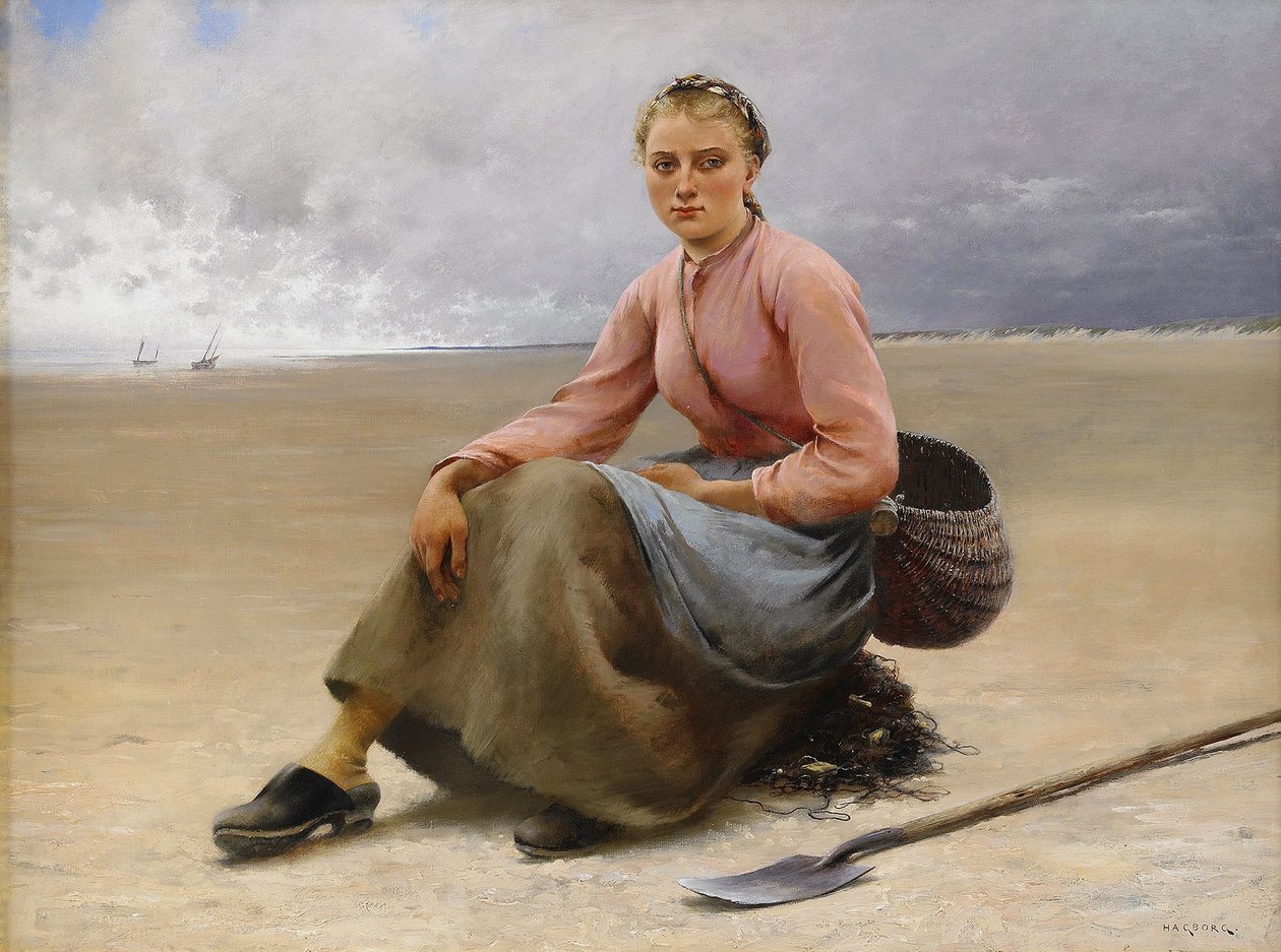 Østersplukkere - Bretagne av August Hagborg