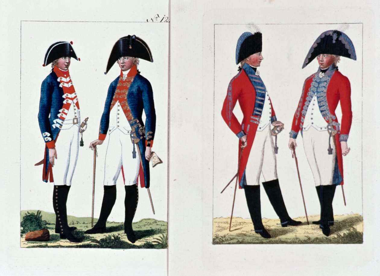 Musketerer og offiserer, 1800 av August Leopold Ramm