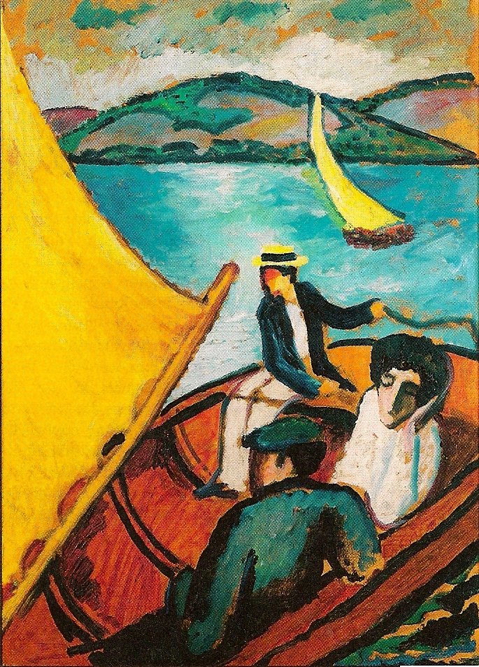 Seilbåt på Tegernsee av August Macke
