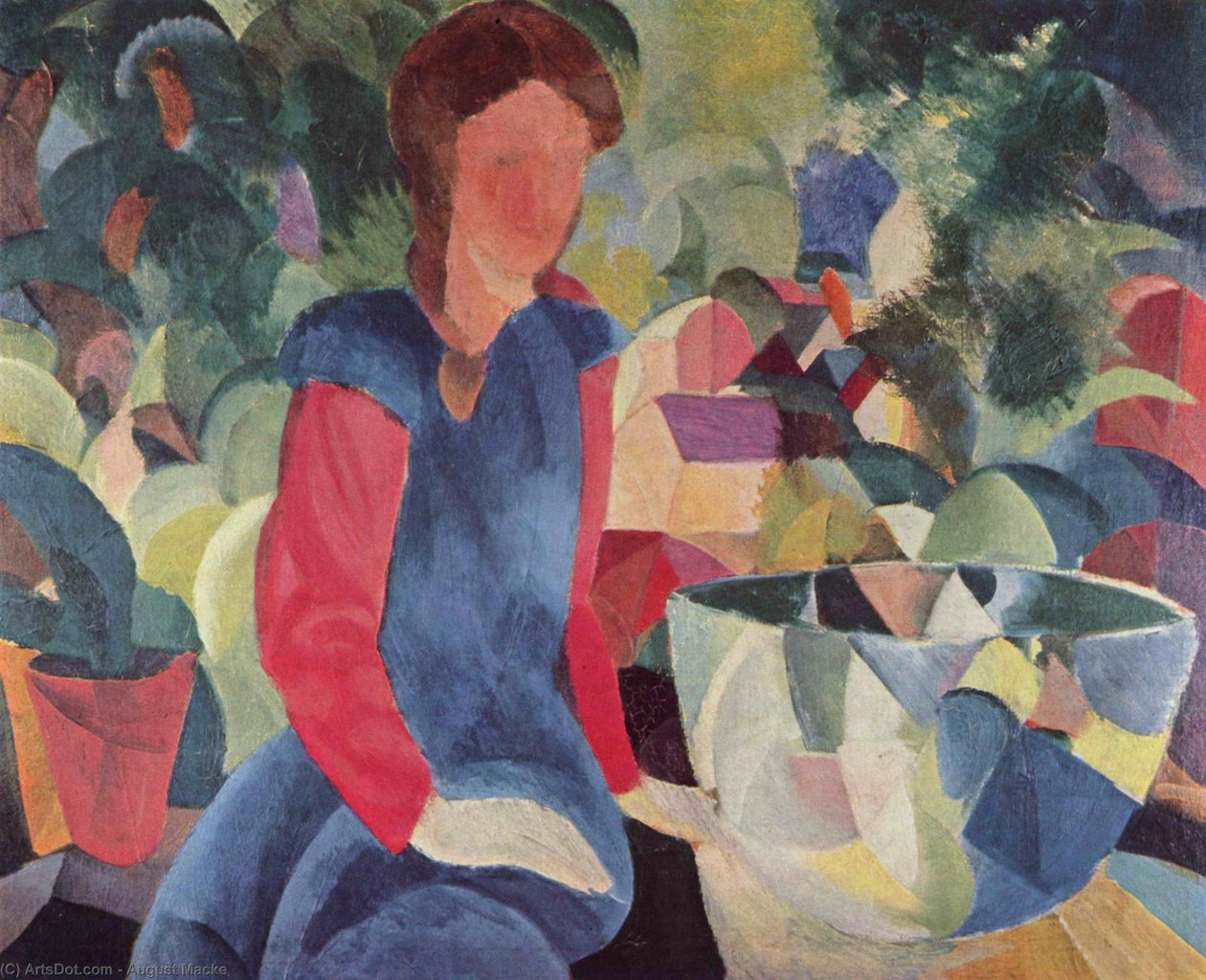 Jente med en fiskebolle av August Macke