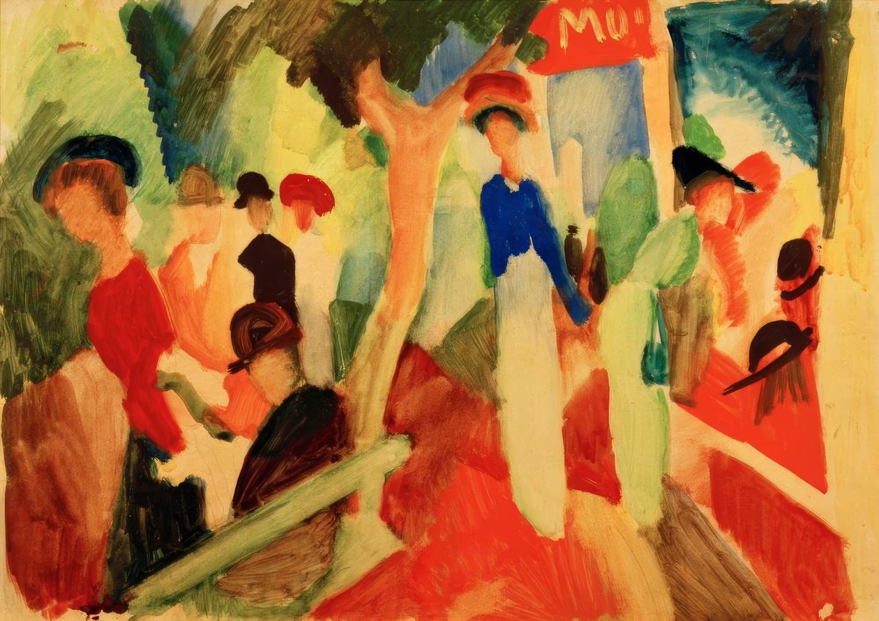 Hattebutikk på strandpromenaden av August Macke