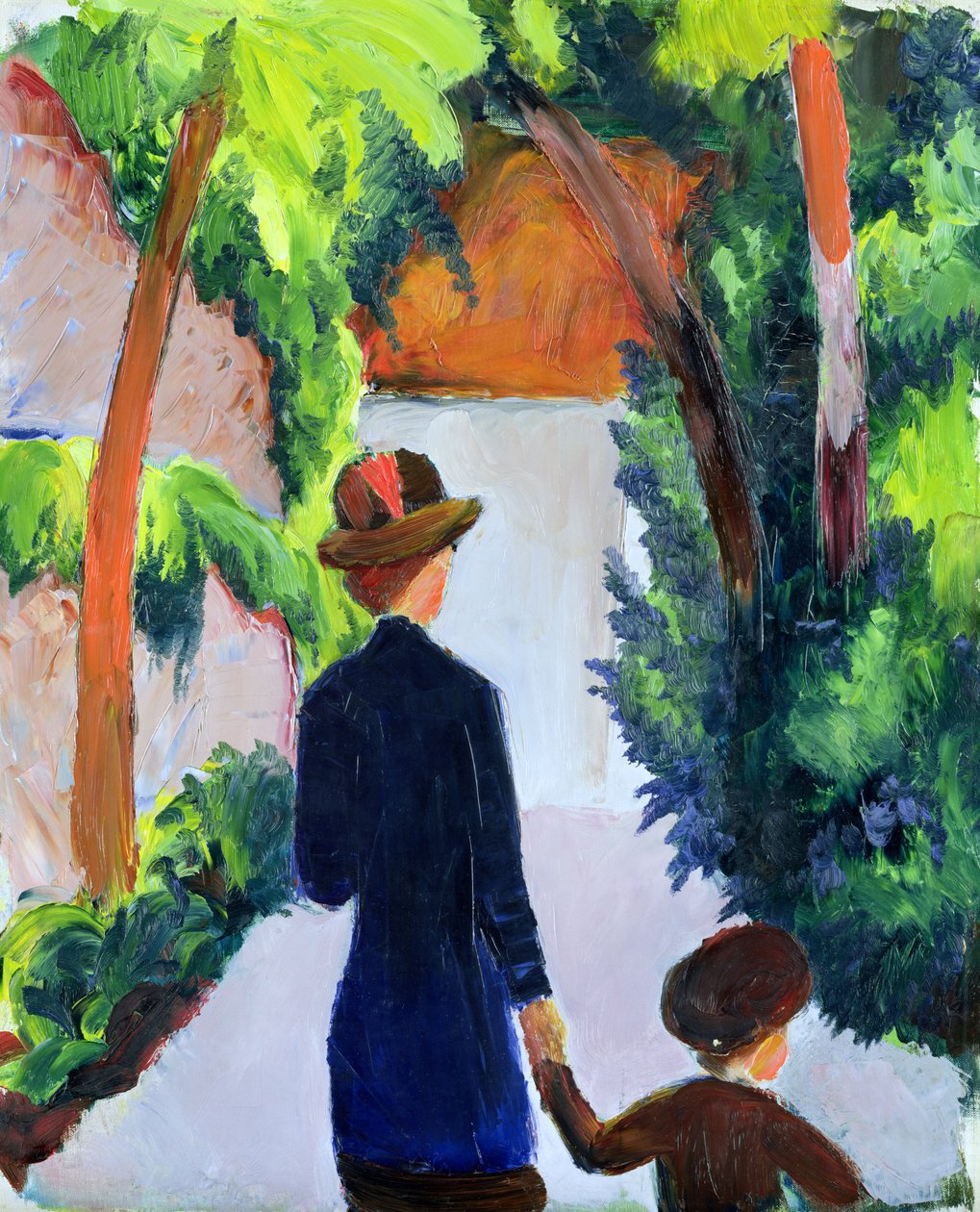 Mor og barn i parken, 1914 av August Macke