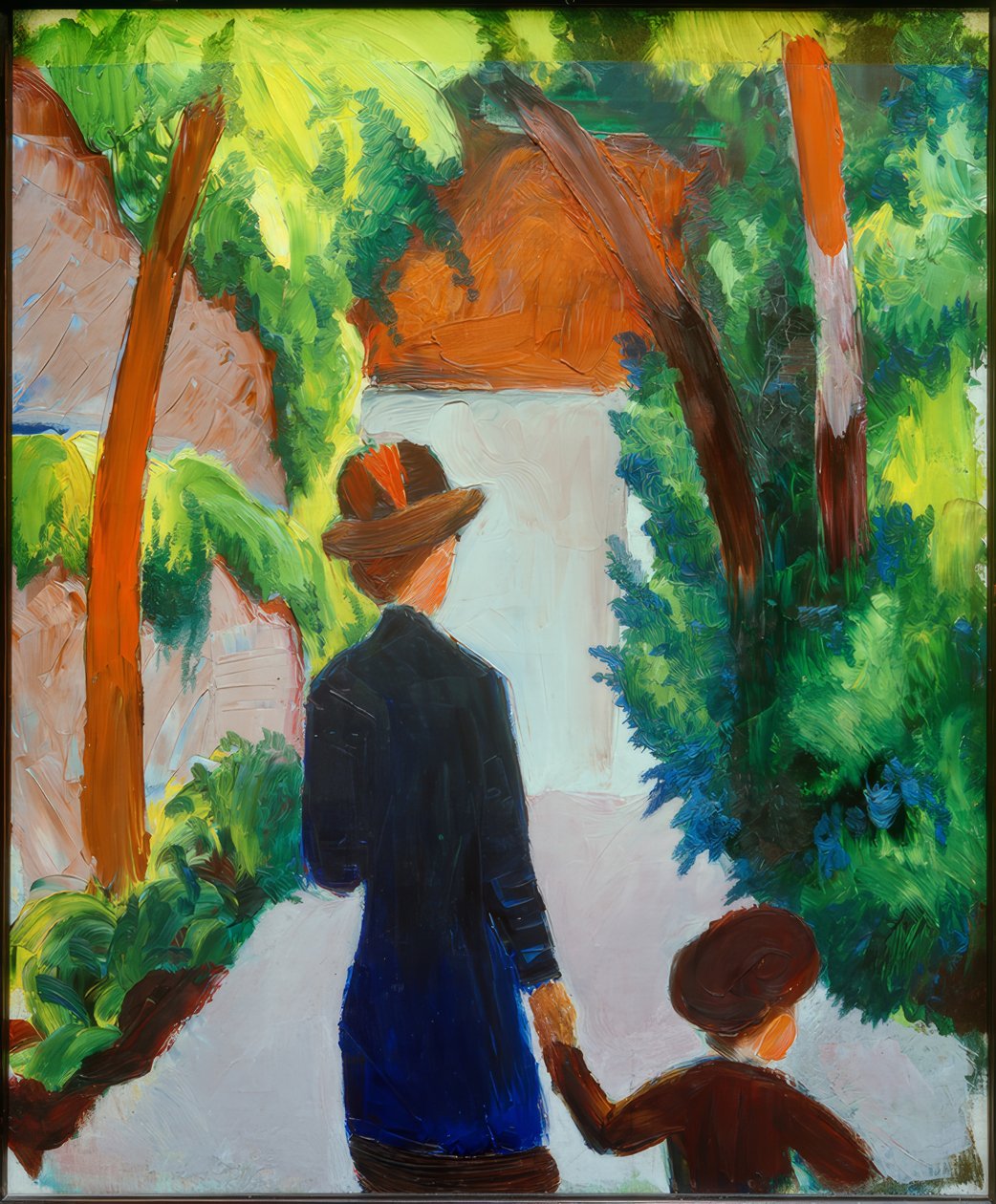 Mor og barn i parken av August Macke