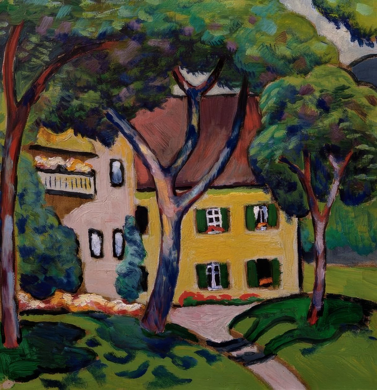 Staudacherhaus i Tegernsee av August Macke