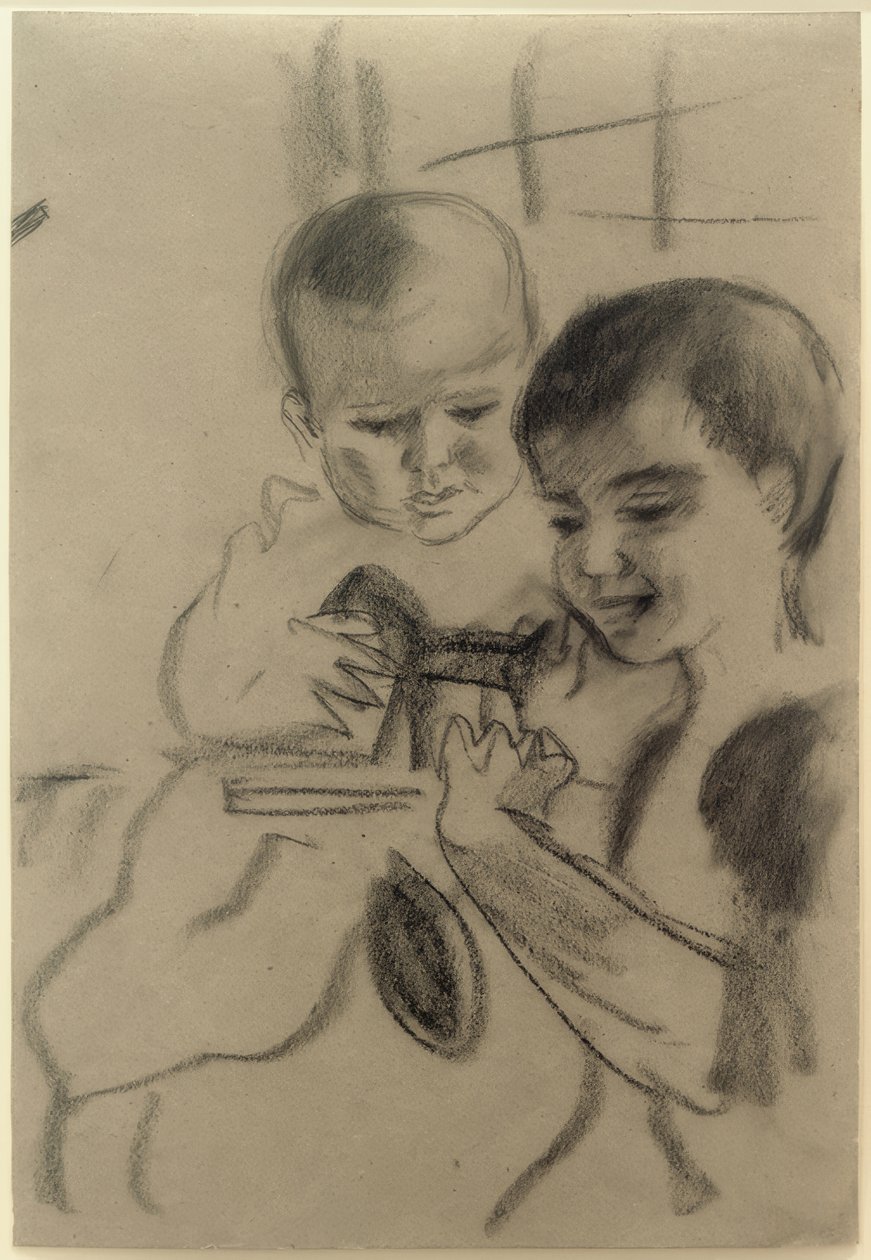 Walter og Wolfgang med liten hest av August Macke