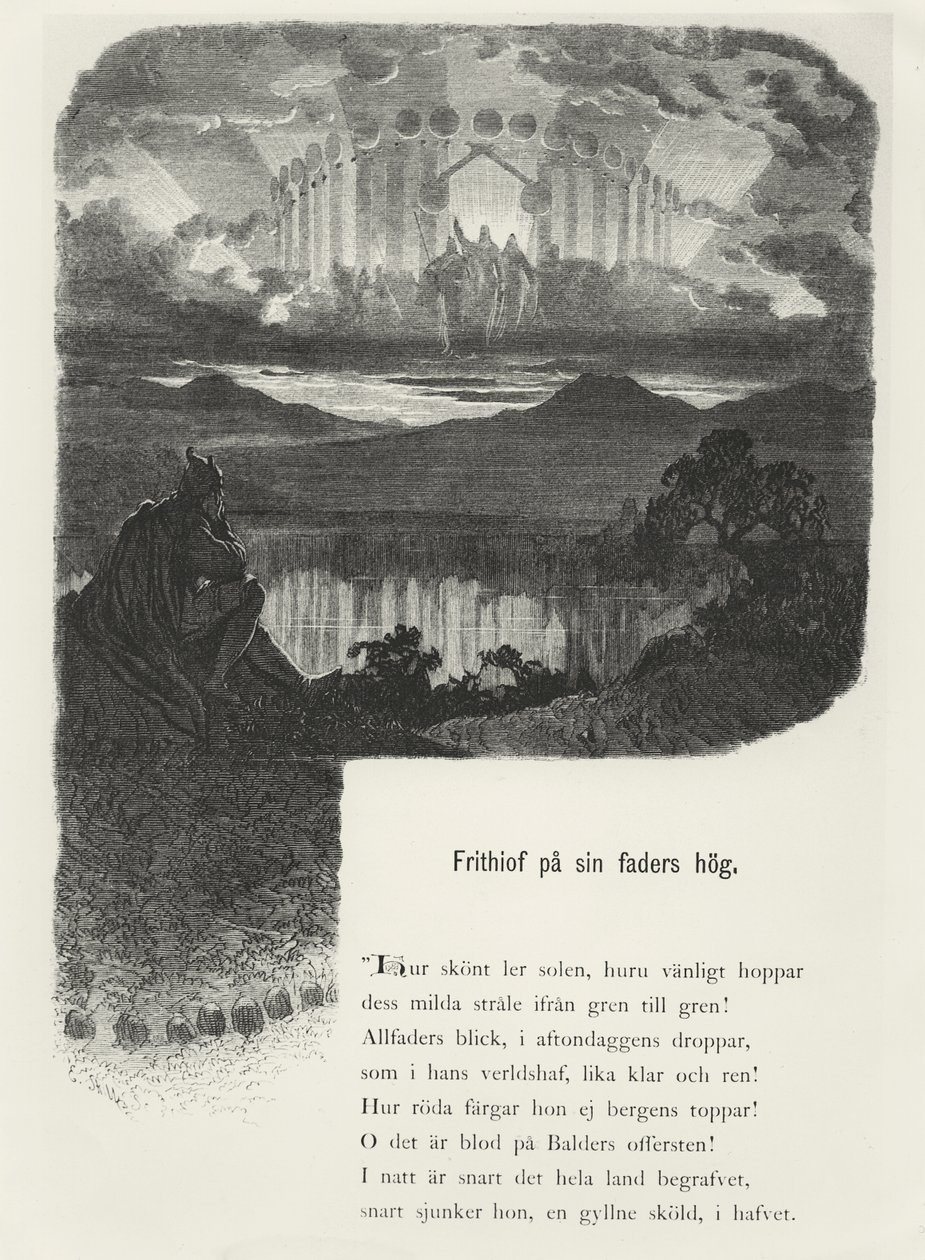 Illustrasjon fra 'Sagaen om Frithjof', av Esaias Tegnér, 1868 av August Malmström