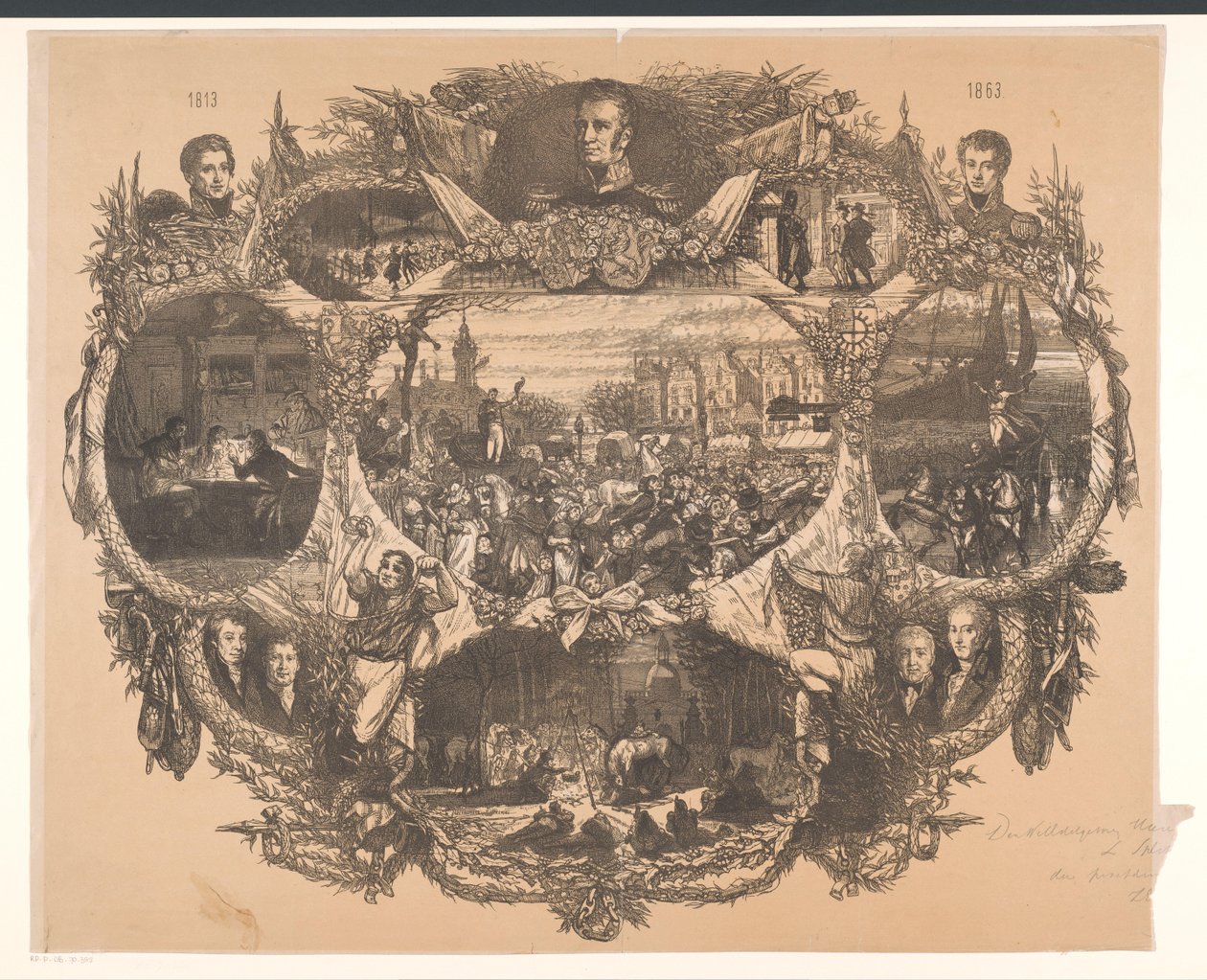 Plakett til minne om novemberfestlighetene i 1863 av August Allebe