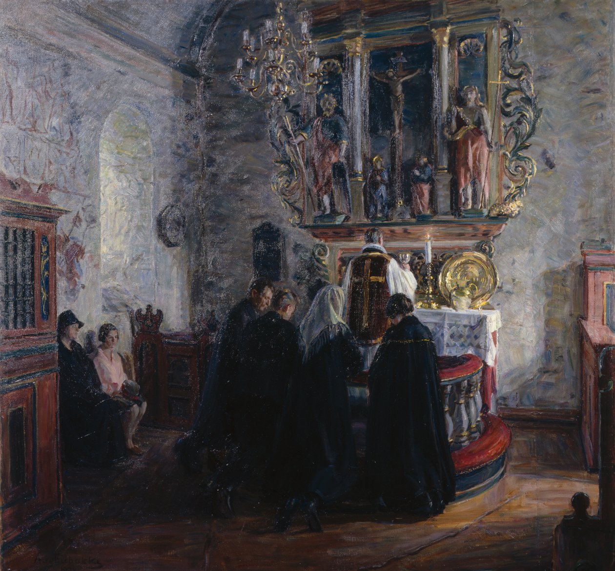 Nattverd, Dale kirke i Luster av August Eiebakke