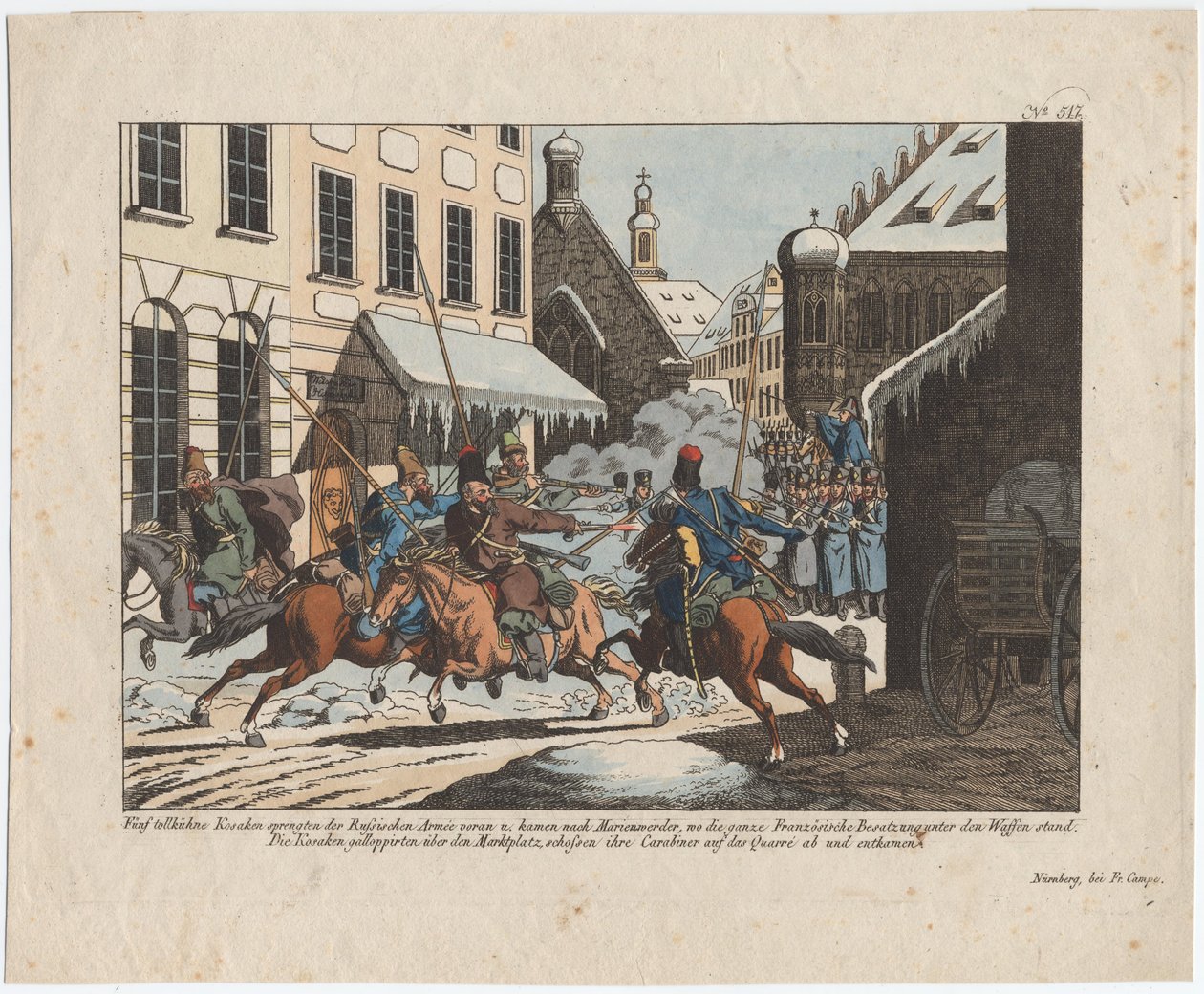 Fem kosakker gikk inn i Marienwerder av August Friedrich Andreas Campe
