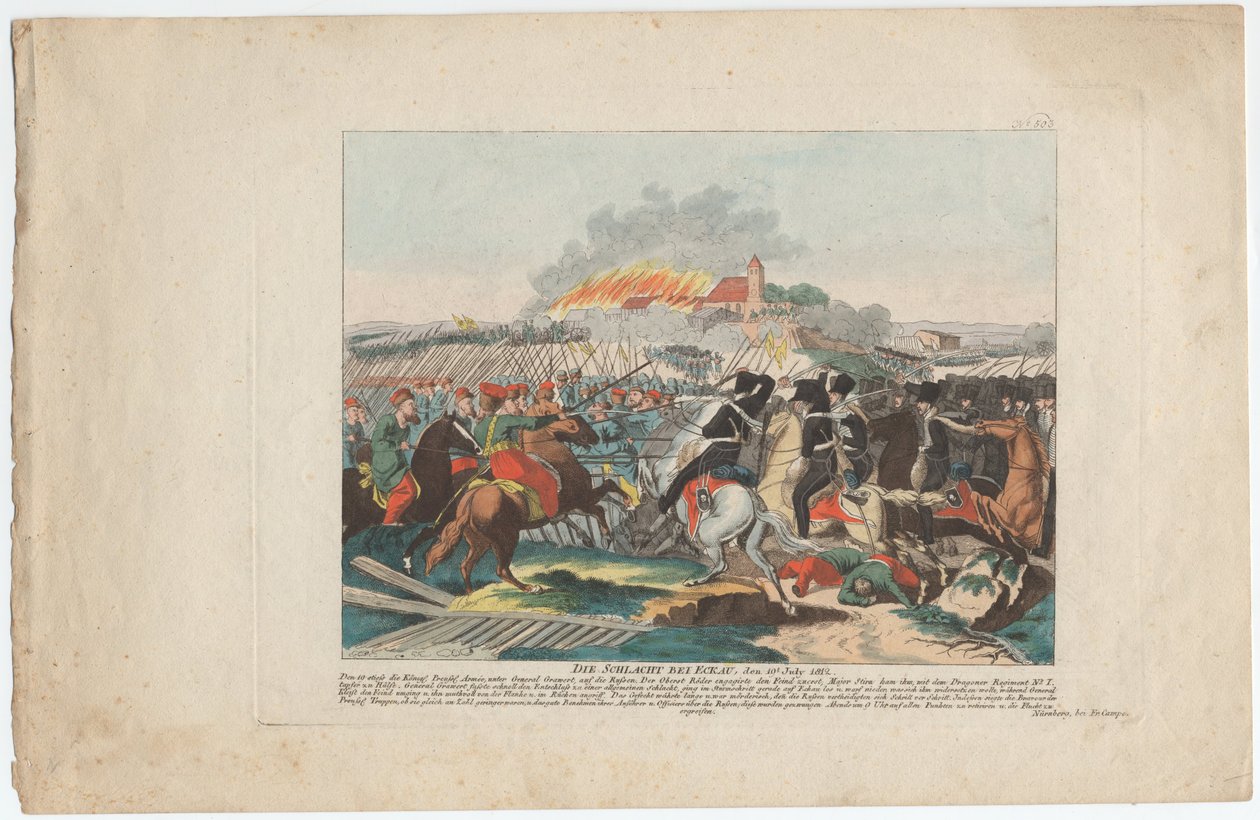 Slaget ved Eckau 19. juli 1812 av August Friedrich Andreas Campe