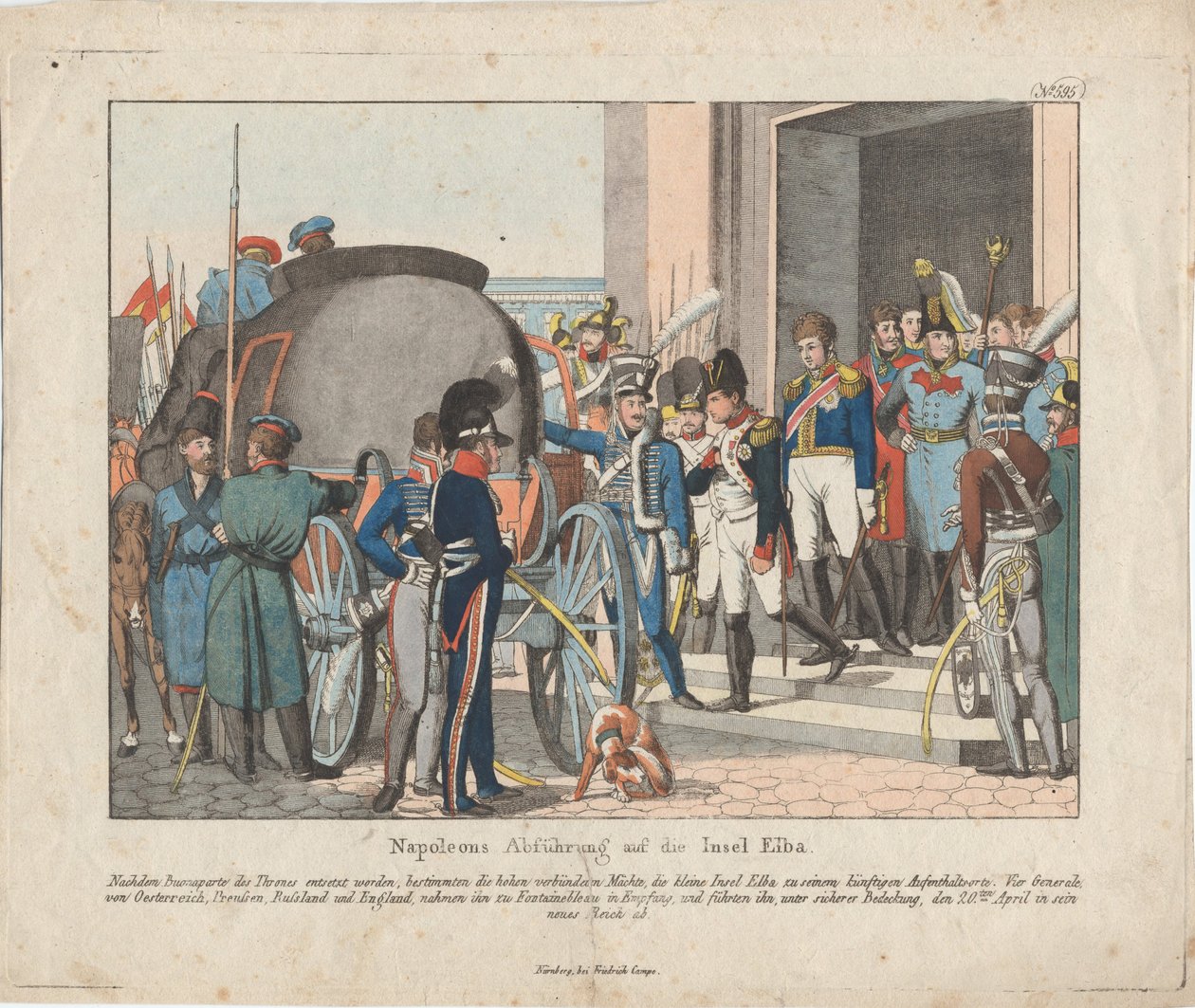 Napoleons avgang til øya Elba av August Friedrich Andreas Campe