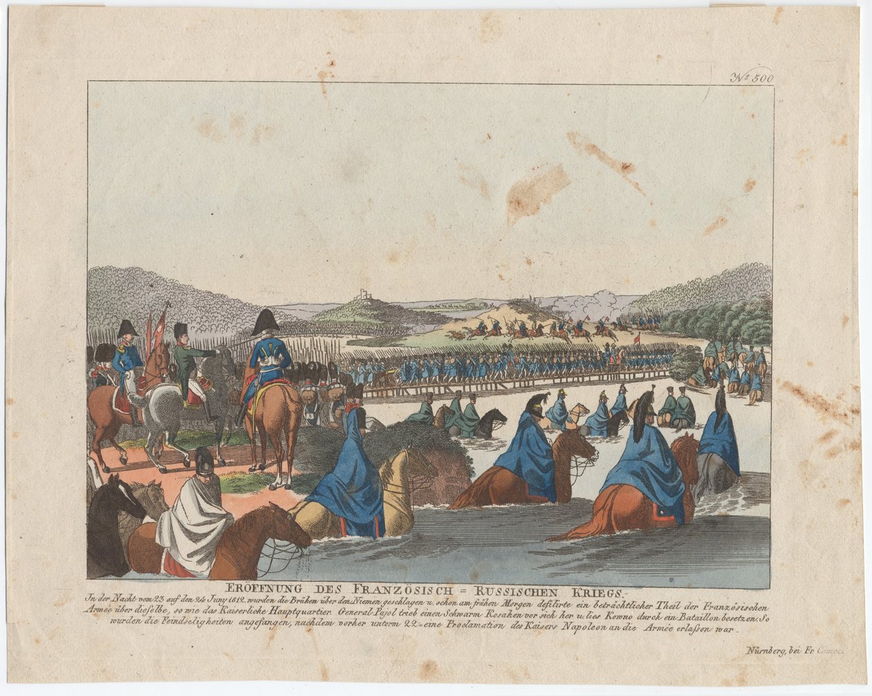 Starten på den franske invasjonen av Russland av August Friedrich Andreas Campe