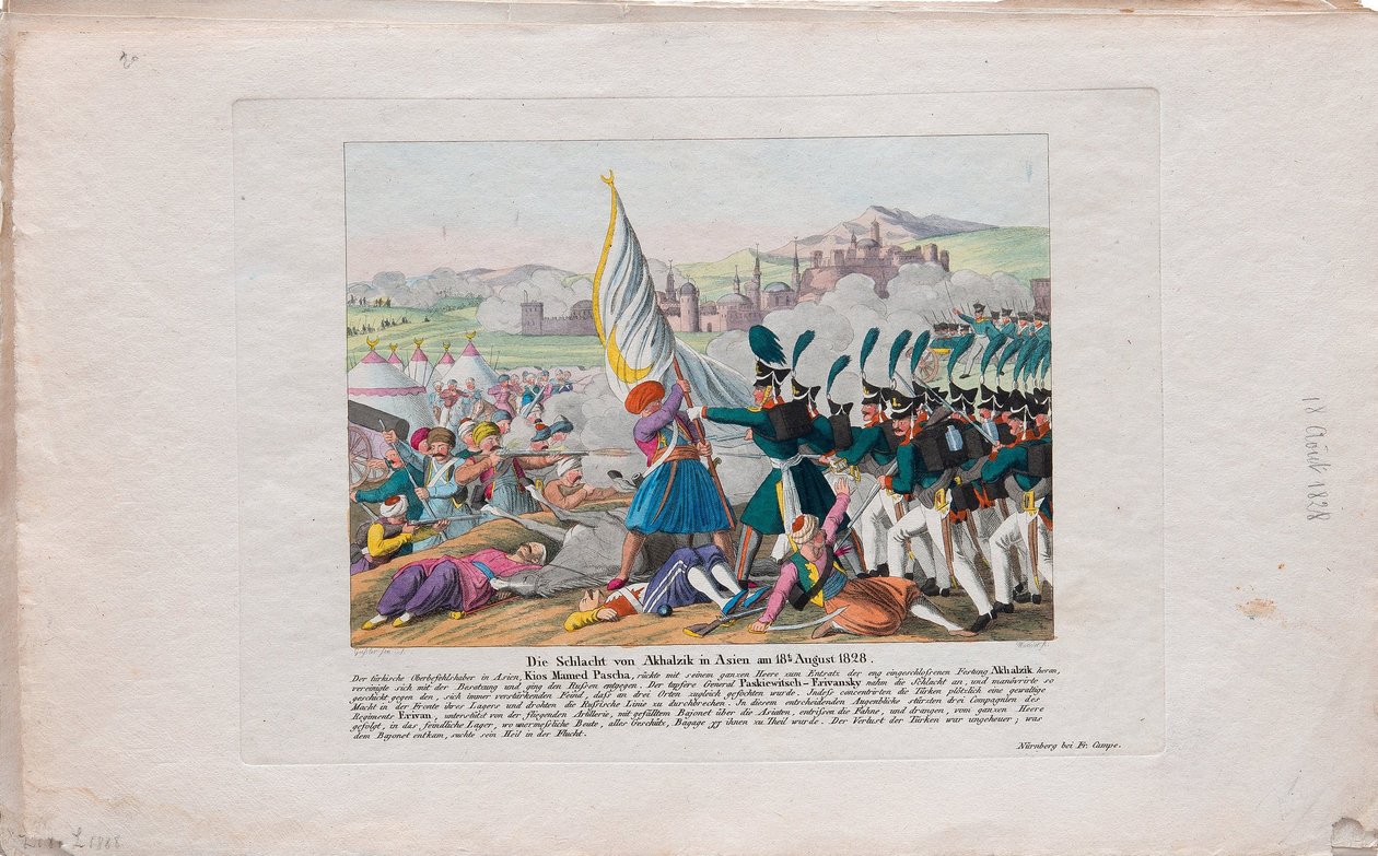 Den stormende Akhaltsikhe-festningen 27. august 1828, ca. 1830 av August Friedrich Andreas Campe