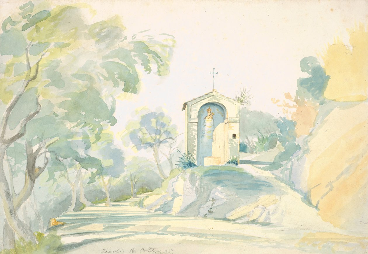 Et veikapell nær Tivoli, 1835. av August Georg Friedrich Lucas