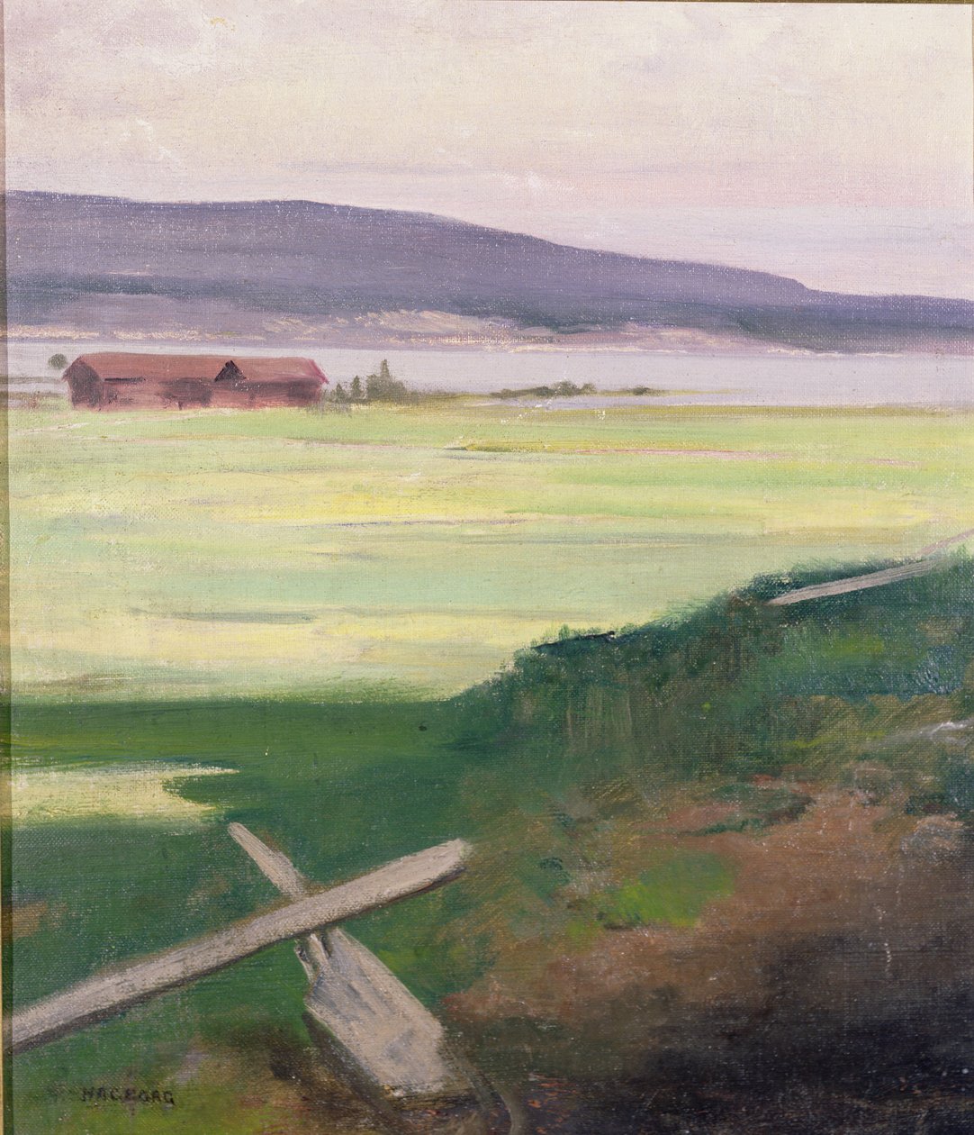 Landskap med stil, Norrland, Sverige av August Hagborg