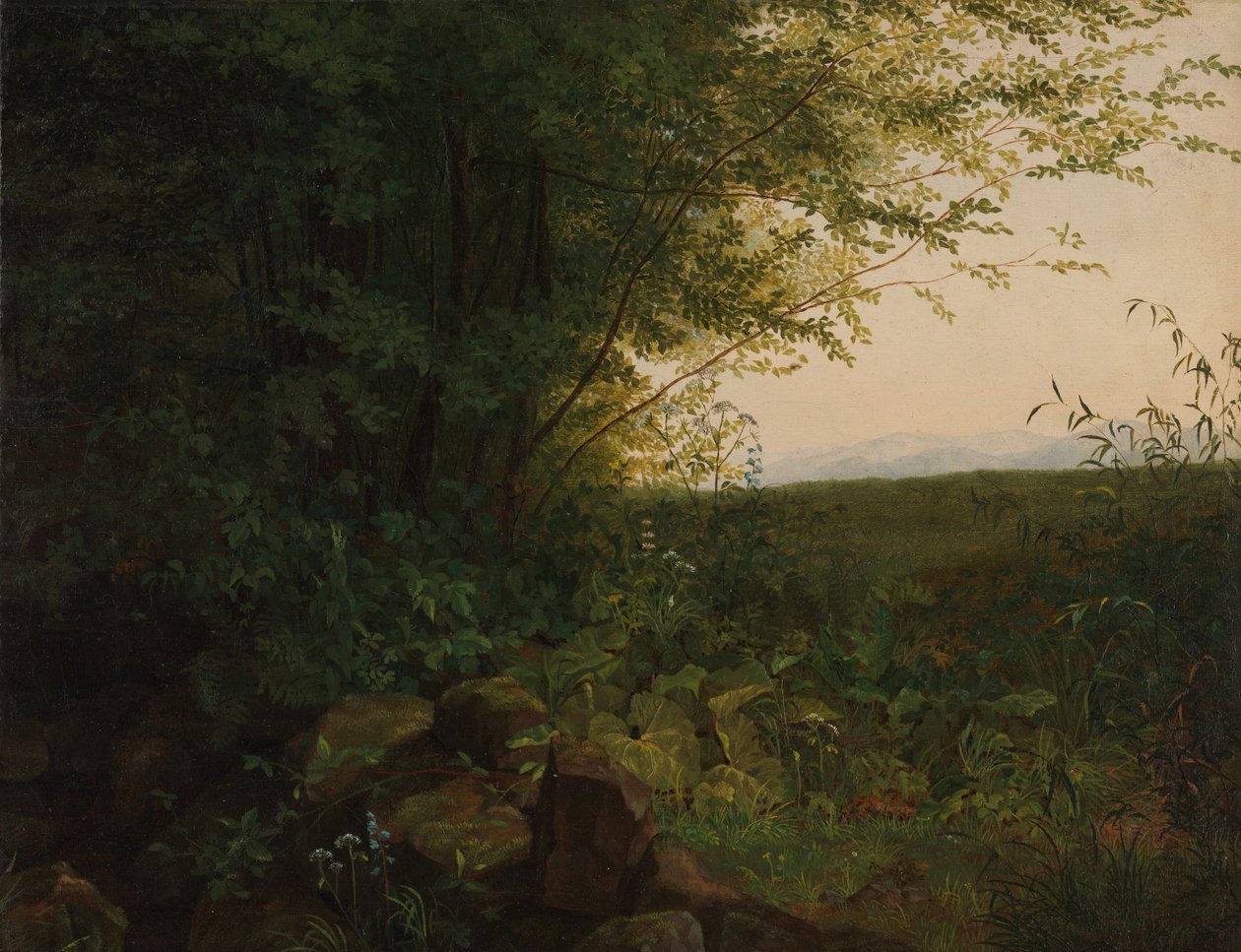 Ved kanten av skogen, ca. 1820. av August Heinrich