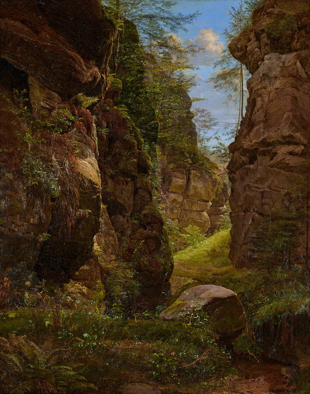Steinkløft i Uttewalder Grund i Saksiske Sveits av August Heinrich
