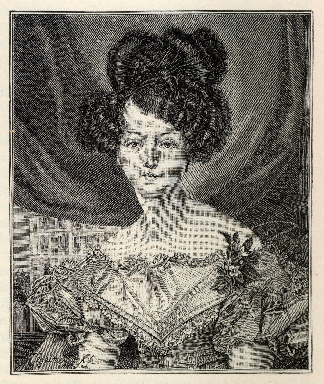 Augusta av Sachsen-Weimar-Eisenach som prinsesse av Preussen, 1829. av August Heinrich Ferdinand Tegetmeyer