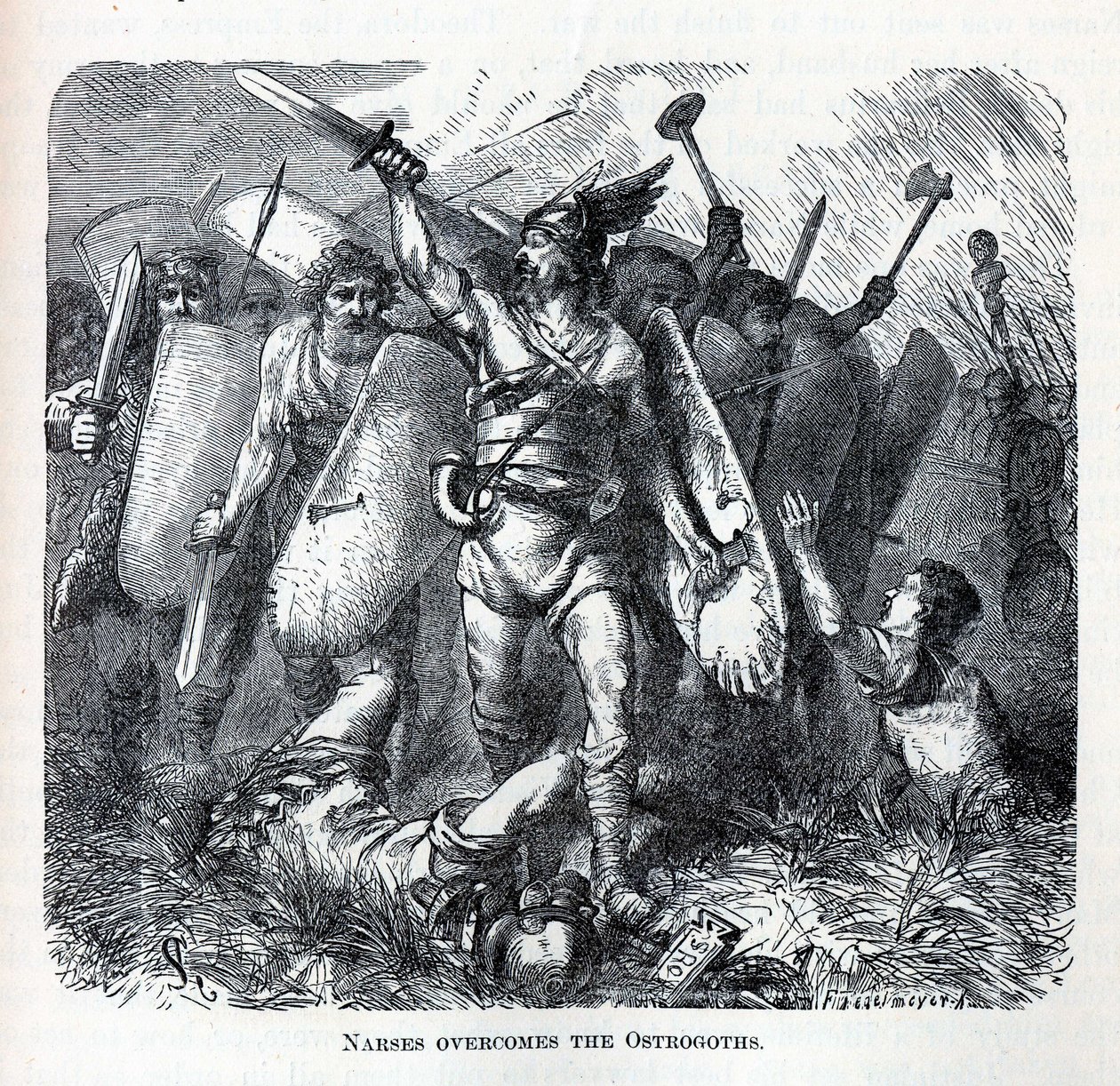 Narses overvinner østgoterne, 1882 av August Heinrich Ferdinand Tegetmeyer