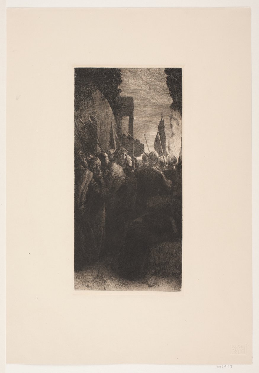 Jesus blir stilt for dommerne av August Jerndorff