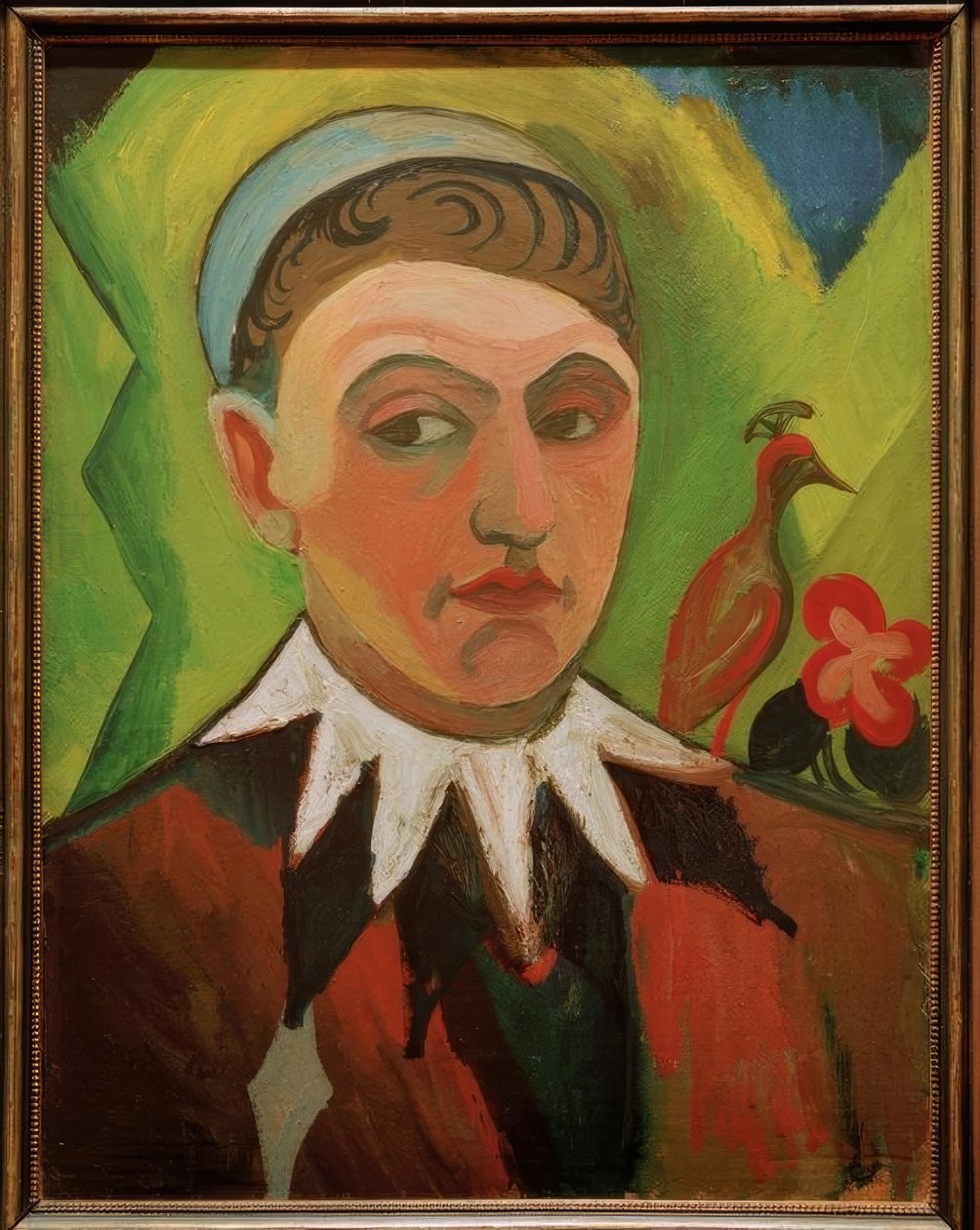 Klovne, karikert selvportrett av August Macke