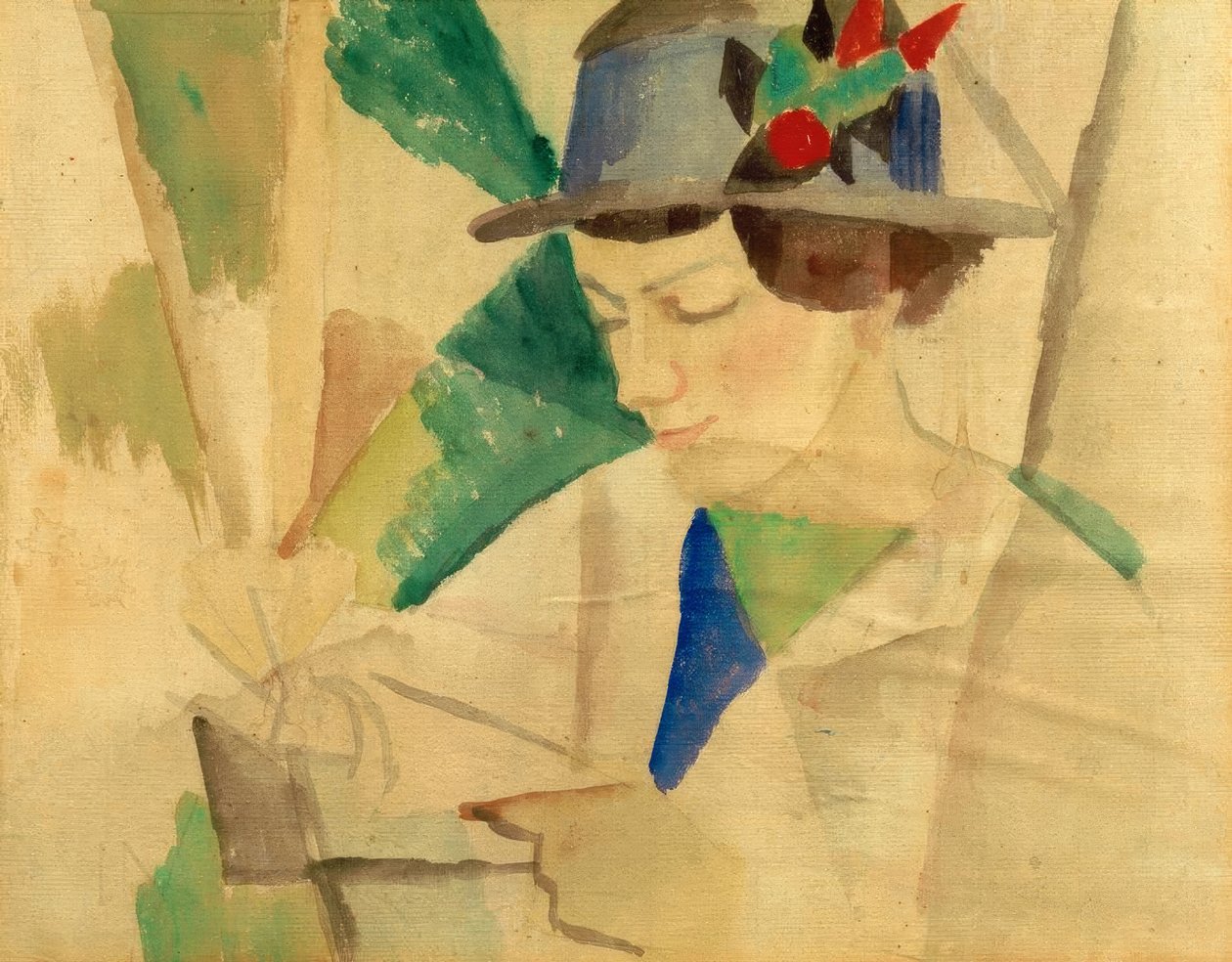 Malerens kone, leser av August Macke