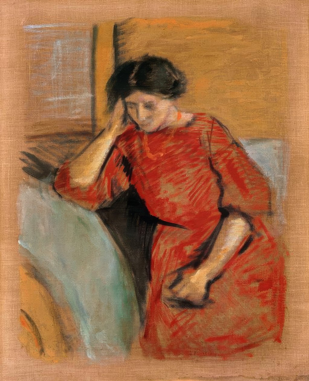 Elisabeth i rød kjole av August Macke