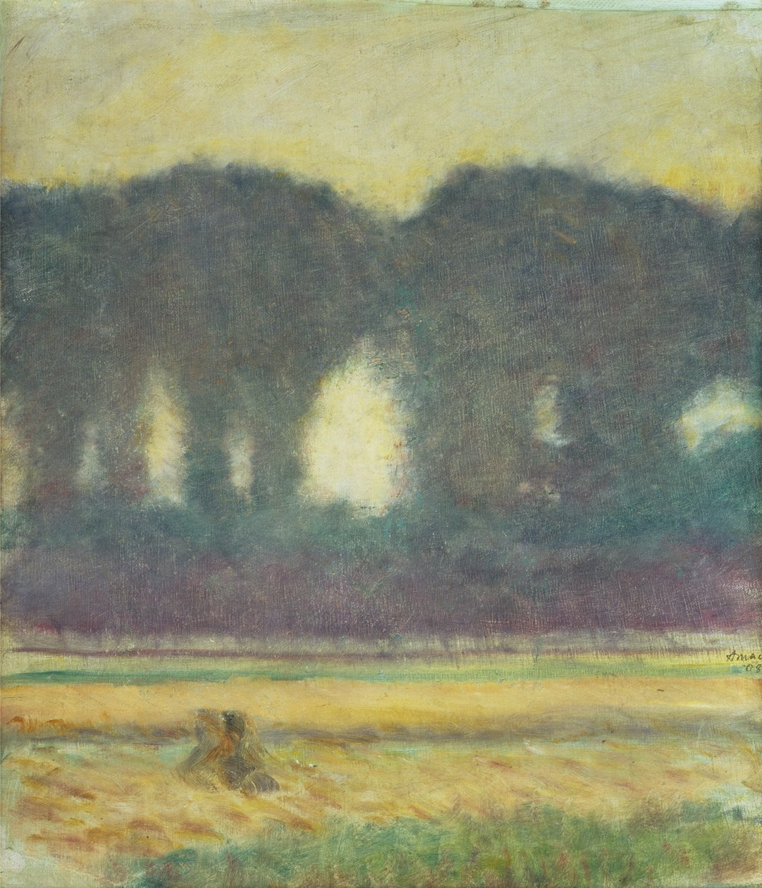 Grantrær og en kornåker av August Macke