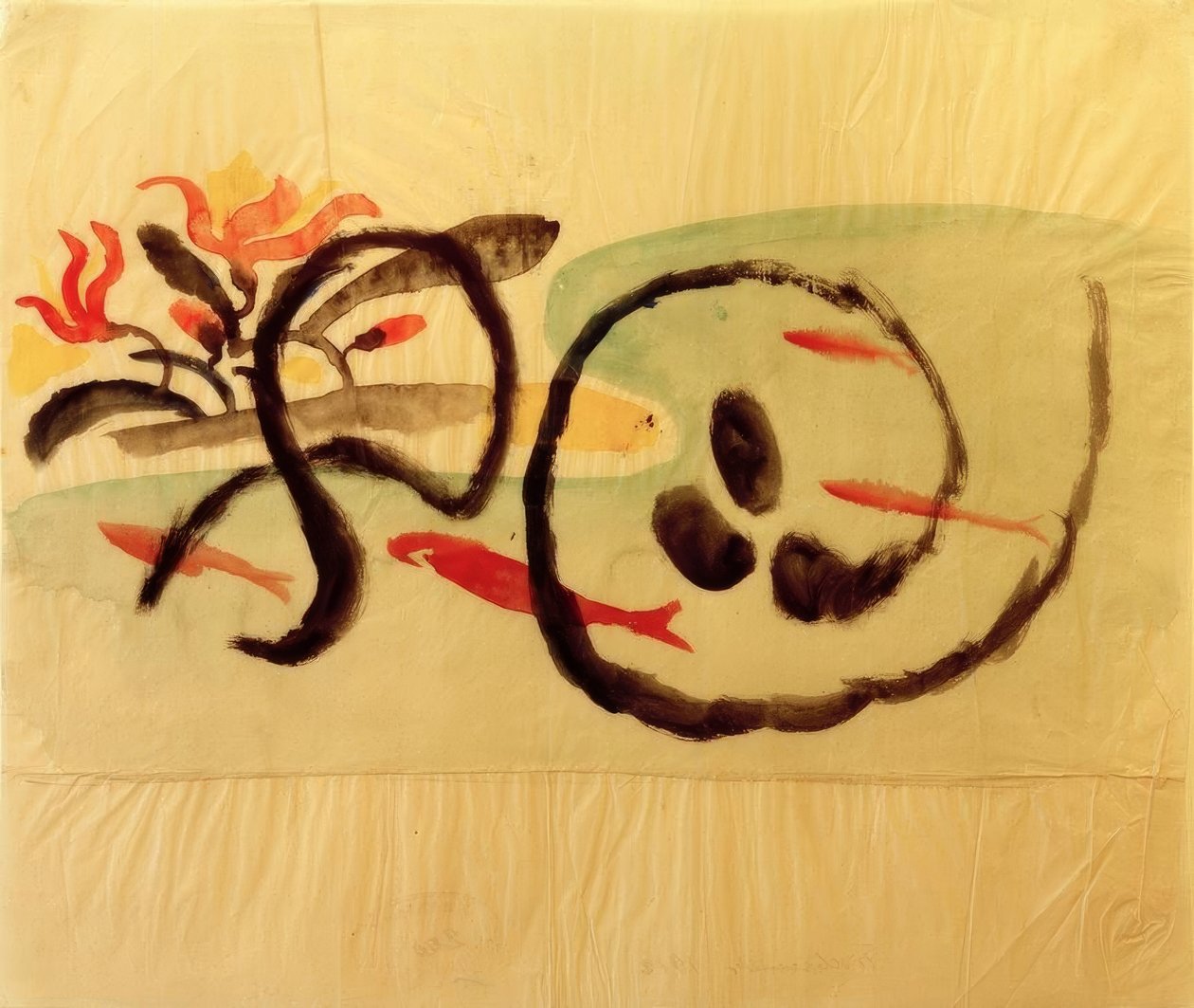 Fiskemønster, design for broderi av August Macke