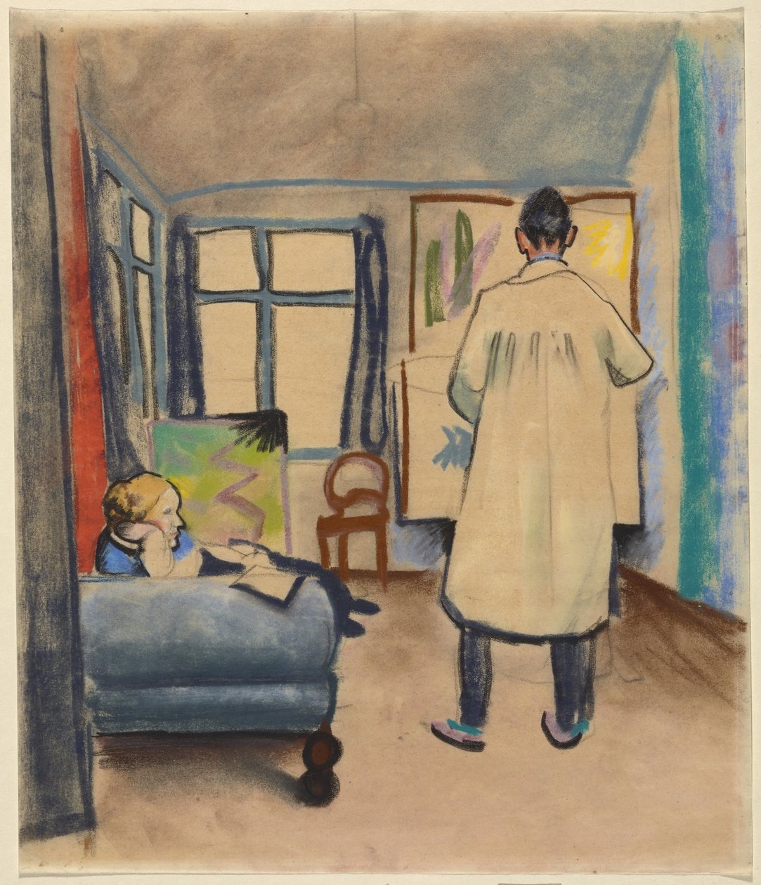 Franz og Maria Marc i August Mackes studio i Bonn av August Macke